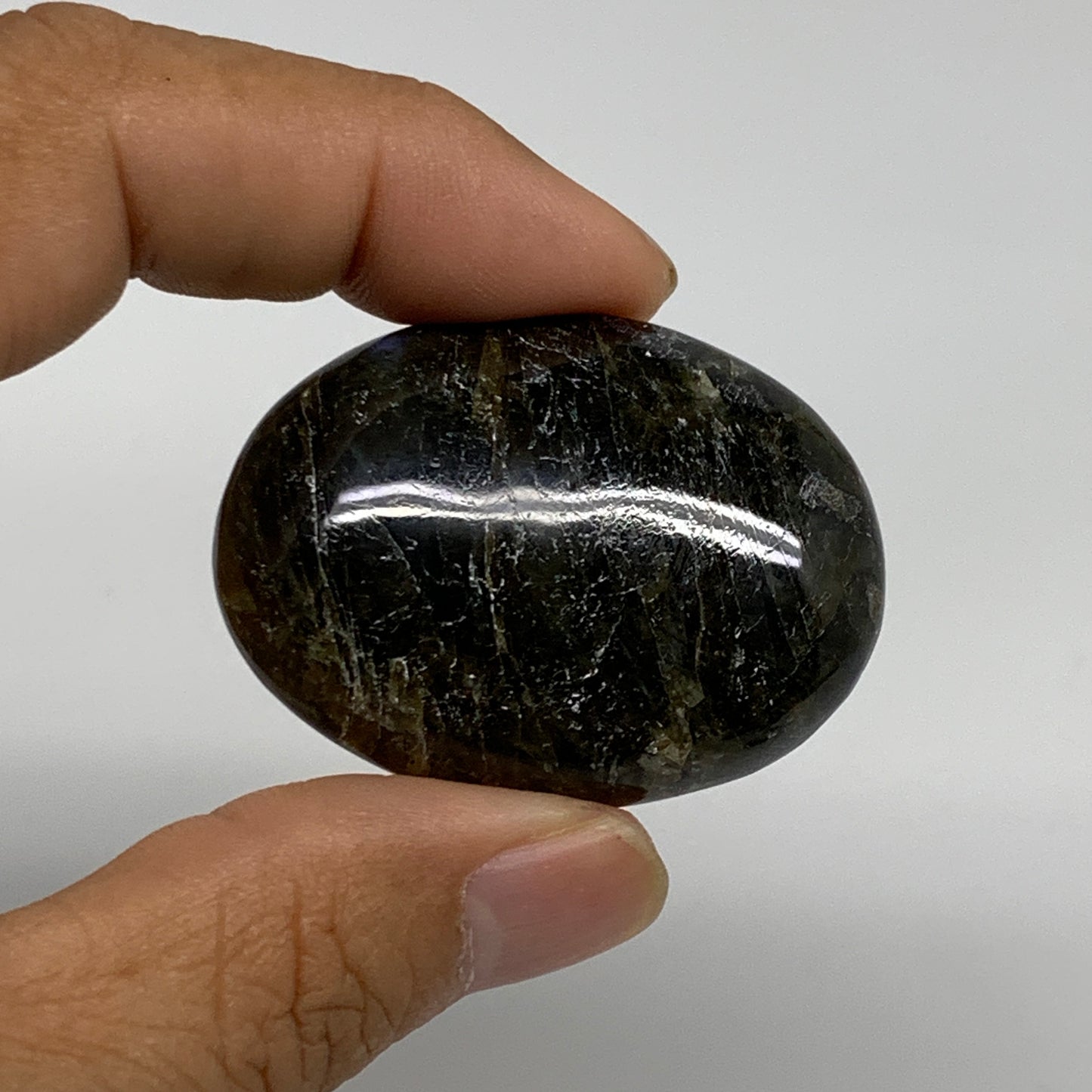 193.5g, 1.7"-1.8", 5pcs, Labradorite Palm-stone Polished Gemstone, B35549