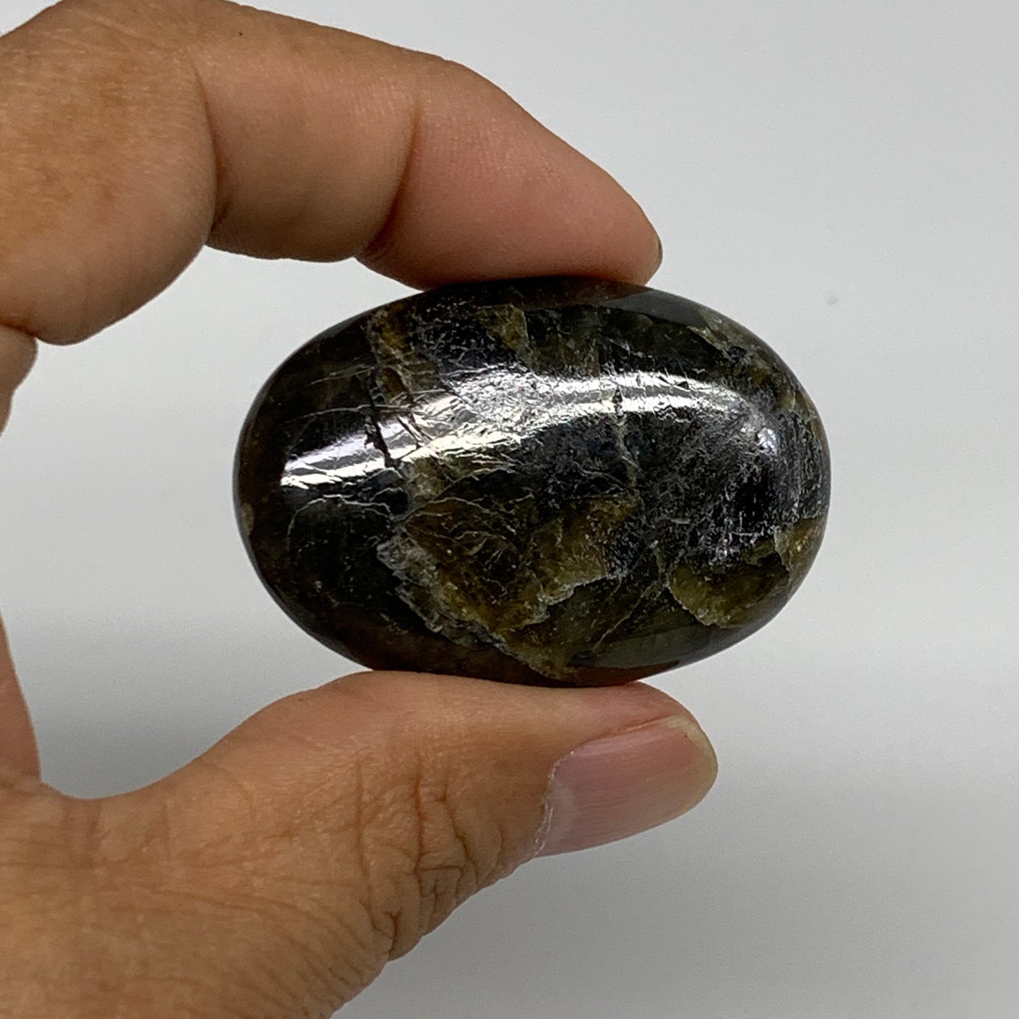 193.5g, 1.7"-1.8", 5pcs, Labradorite Palm-stone Polished Gemstone, B35549