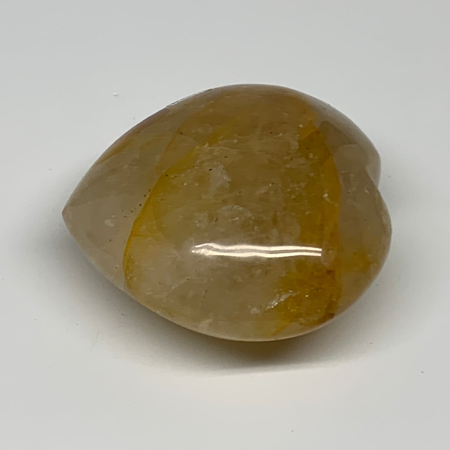 466.9g, 3.5"x3.6"x1.8" Yellow Healing Quartz Heart Crystal @Madagascar, B30576x