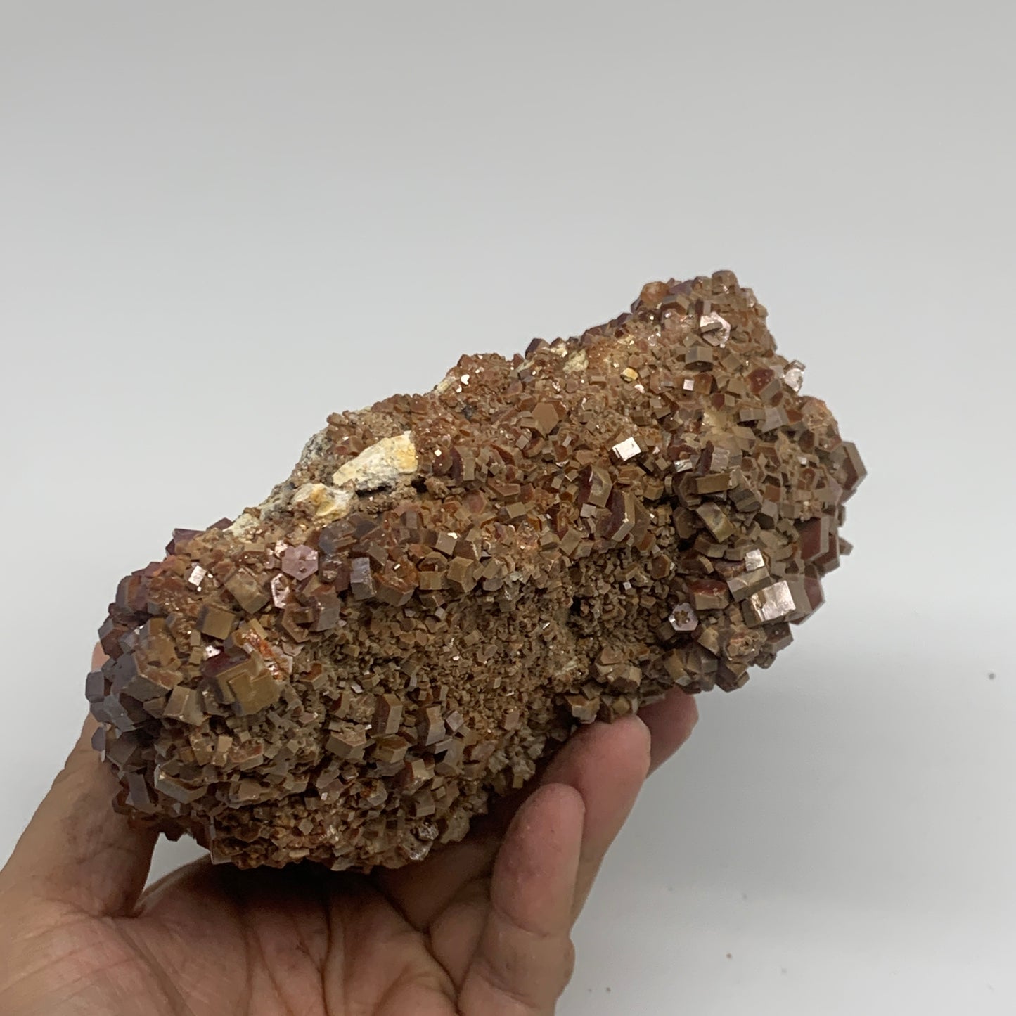 3.95 lbs, 5.6"x5.3"x2.4", Vanadinite Crystals Cluster Mineral Specimens, B34005