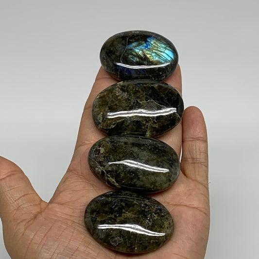 159.9g, 1.8"-2", 4pcs, Labradorite Palm-stone Polished Gemstone, B35551