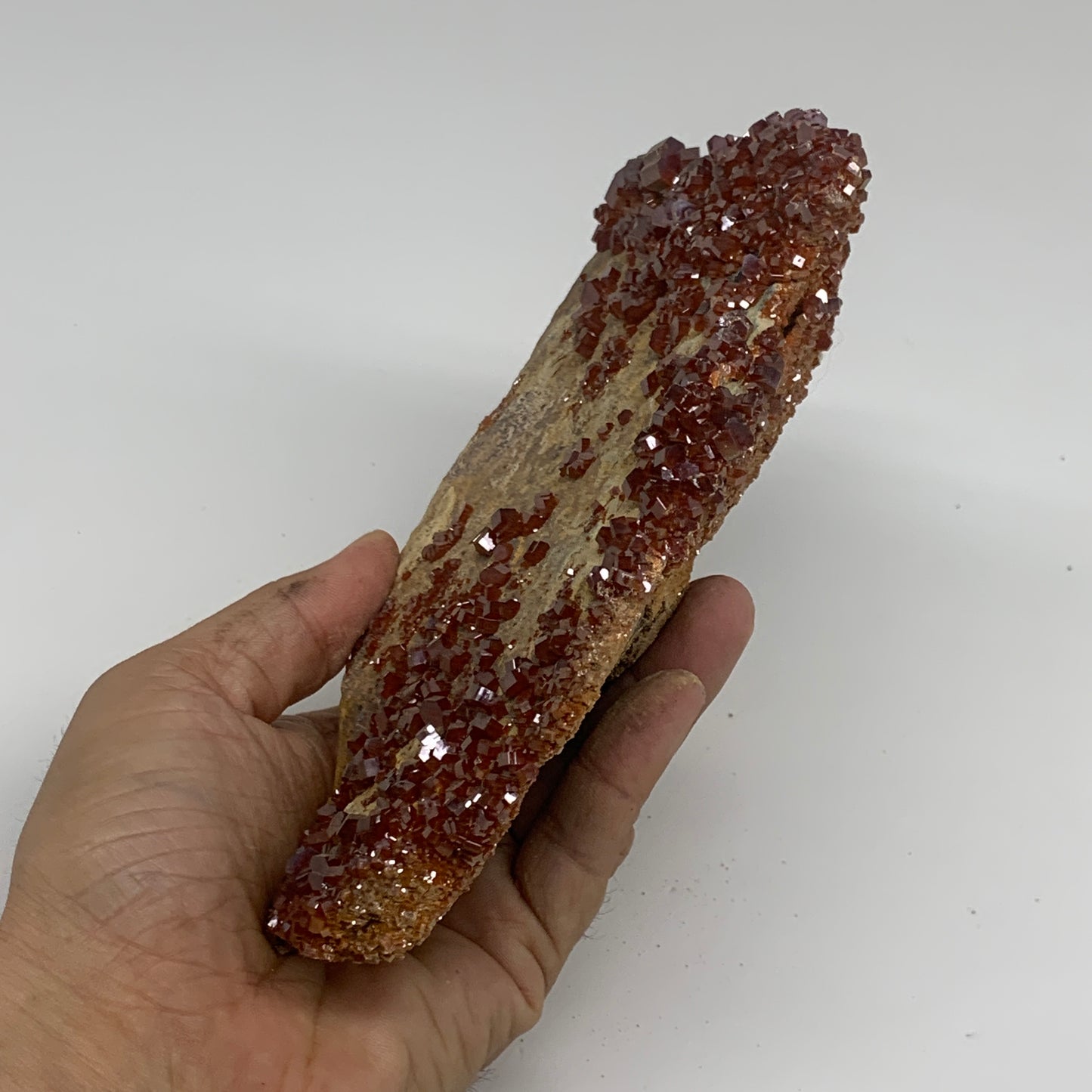 2.1 lbs, 7"x4.9"x1.8", Vanadinite Crystals Cluster Mineral Specimens, B34007