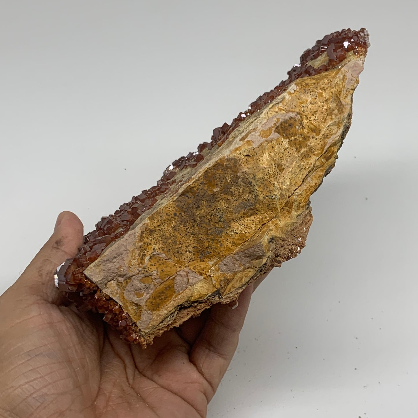 2.1 lbs, 7"x4.9"x1.8", Vanadinite Crystals Cluster Mineral Specimens, B34007