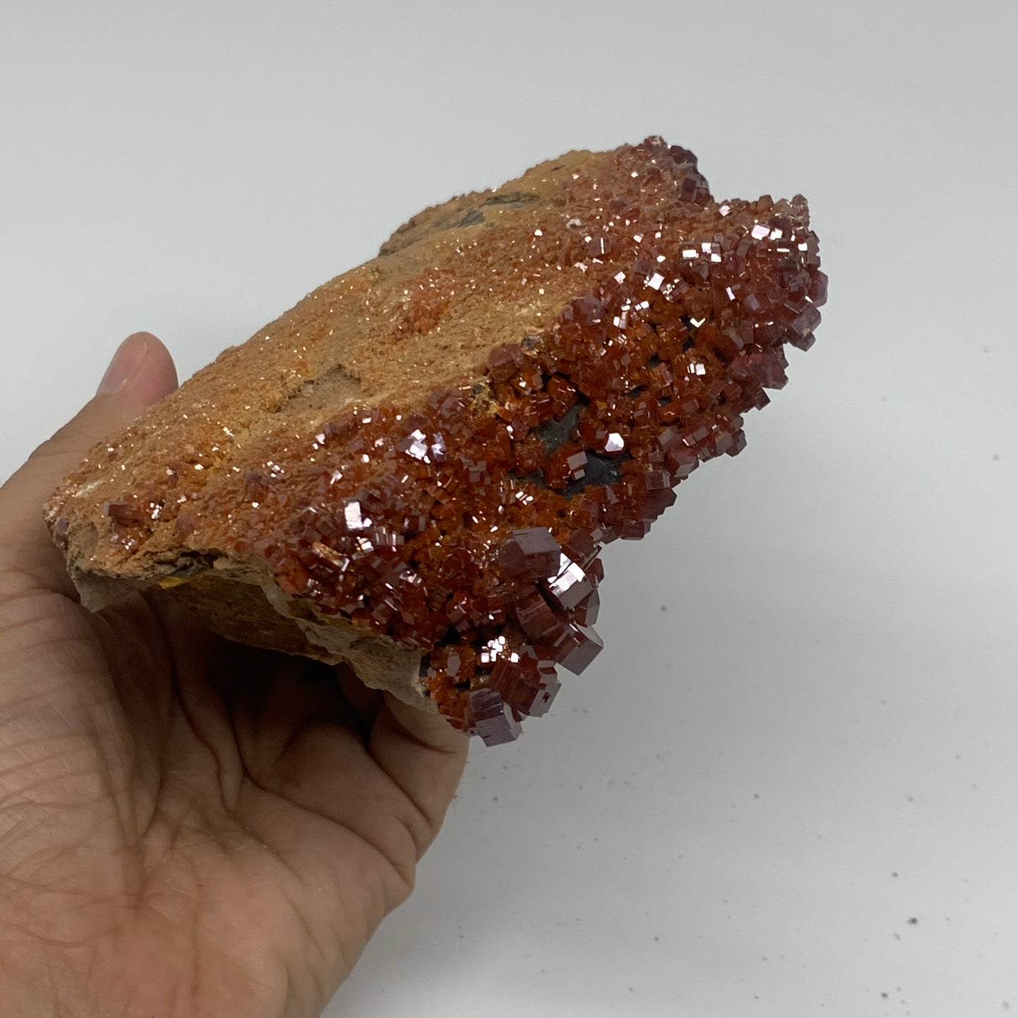 2.1 lbs, 7"x4.9"x1.8", Vanadinite Crystals Cluster Mineral Specimens, B34007