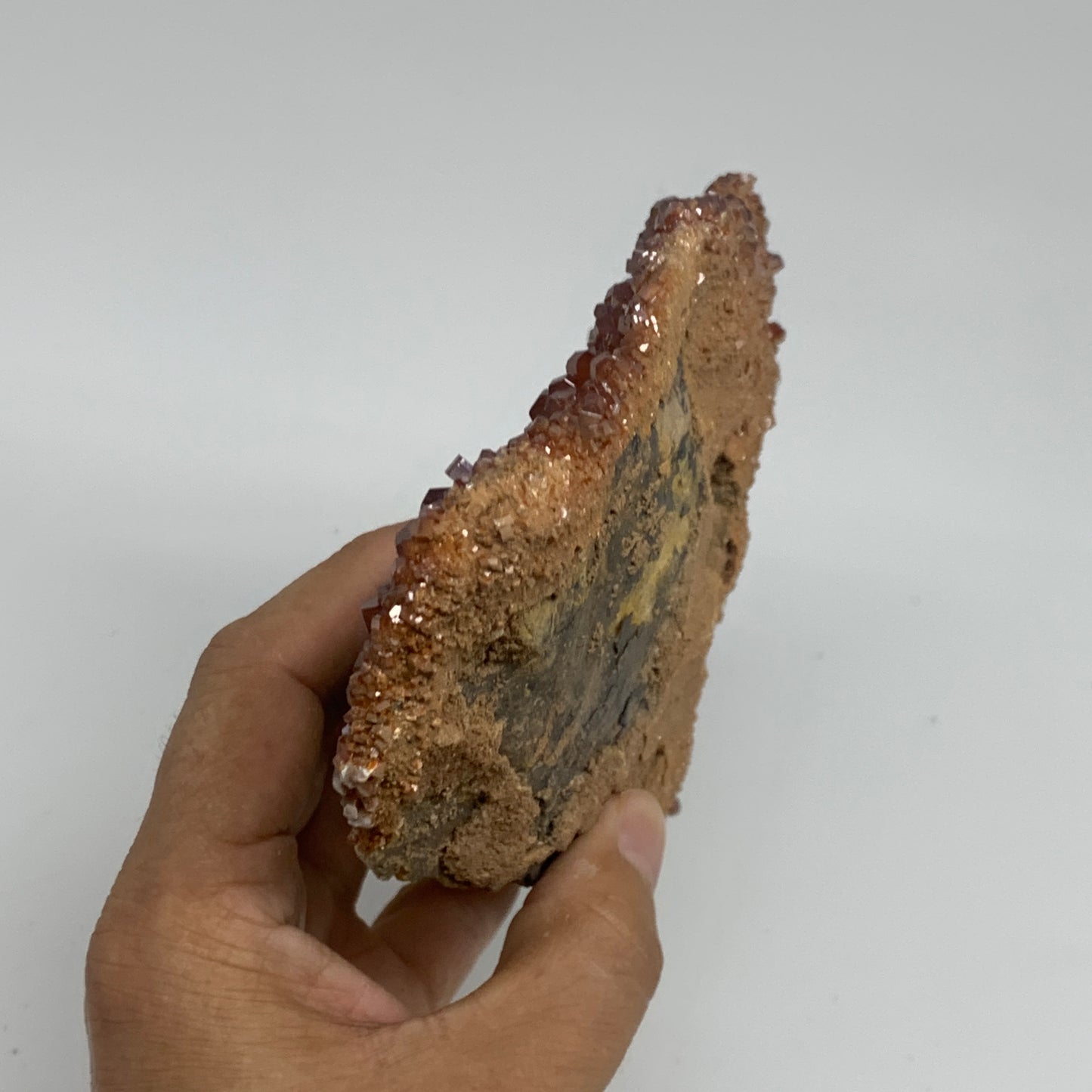 2.1 lbs, 7"x4.9"x1.8", Vanadinite Crystals Cluster Mineral Specimens, B34007