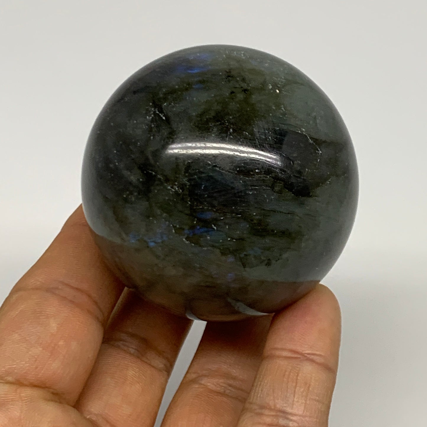 233g, 2.2"(55mm), Labradorite Sphere Gemstone,Crystal @Madagascar, B29860