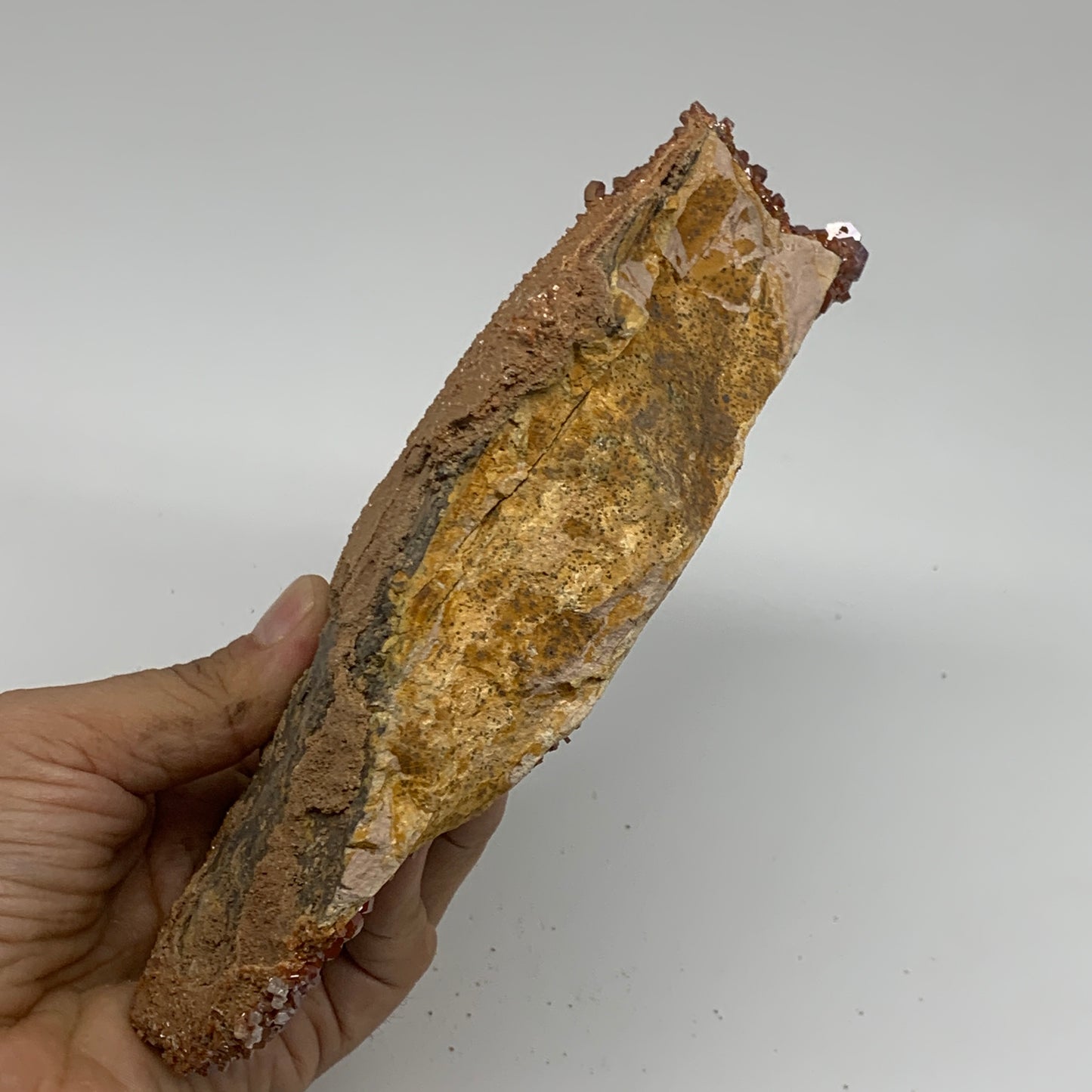 2.1 lbs, 7"x4.9"x1.8", Vanadinite Crystals Cluster Mineral Specimens, B34007