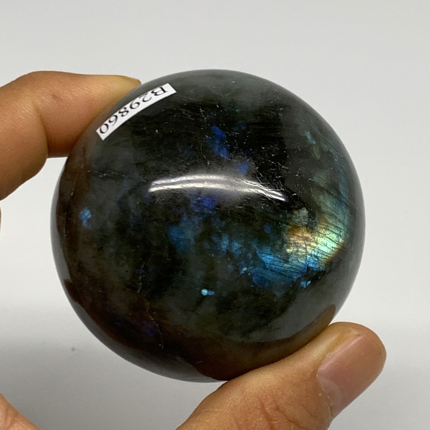 233g, 2.2"(55mm), Labradorite Sphere Gemstone,Crystal @Madagascar, B29860