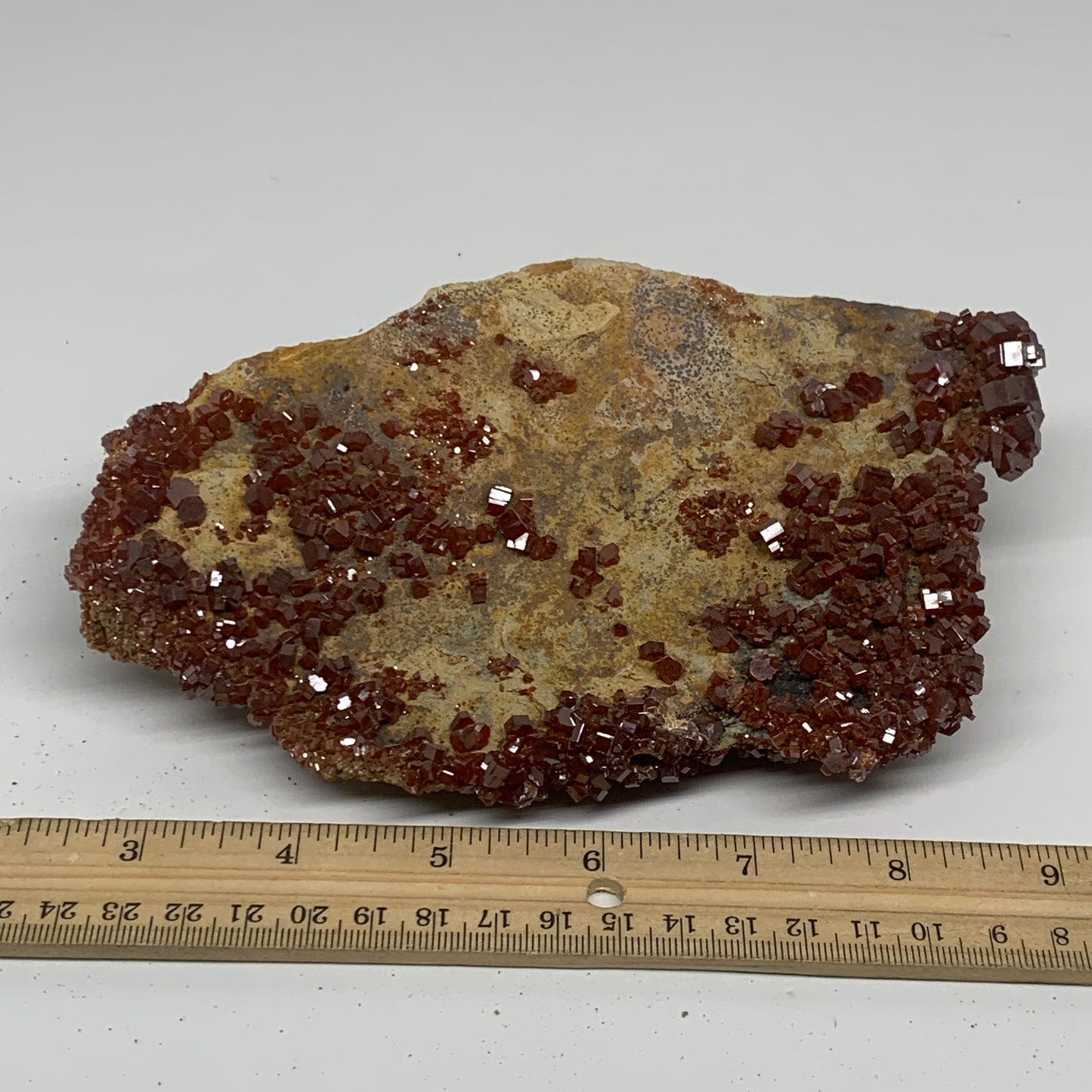 2.1 lbs, 7"x4.9"x1.8", Vanadinite Crystals Cluster Mineral Specimens, B34007