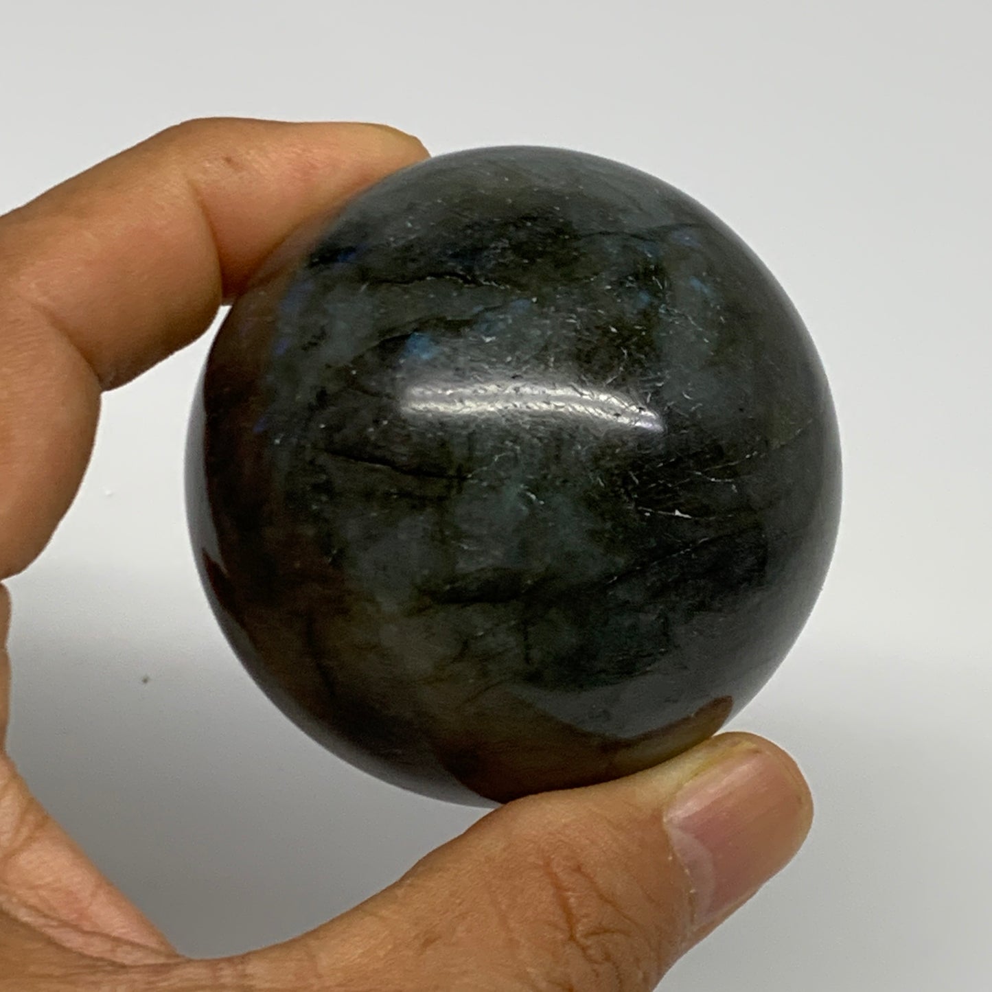 233g, 2.2"(55mm), Labradorite Sphere Gemstone,Crystal @Madagascar, B29860