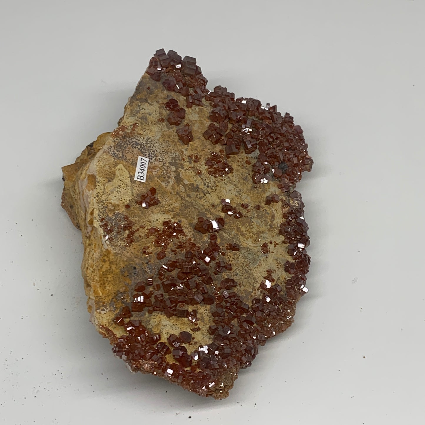 2.1 lbs, 7"x4.9"x1.8", Vanadinite Crystals Cluster Mineral Specimens, B34007