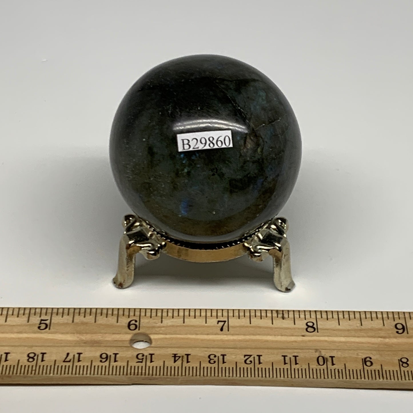 233g, 2.2"(55mm), Labradorite Sphere Gemstone,Crystal @Madagascar, B29860
