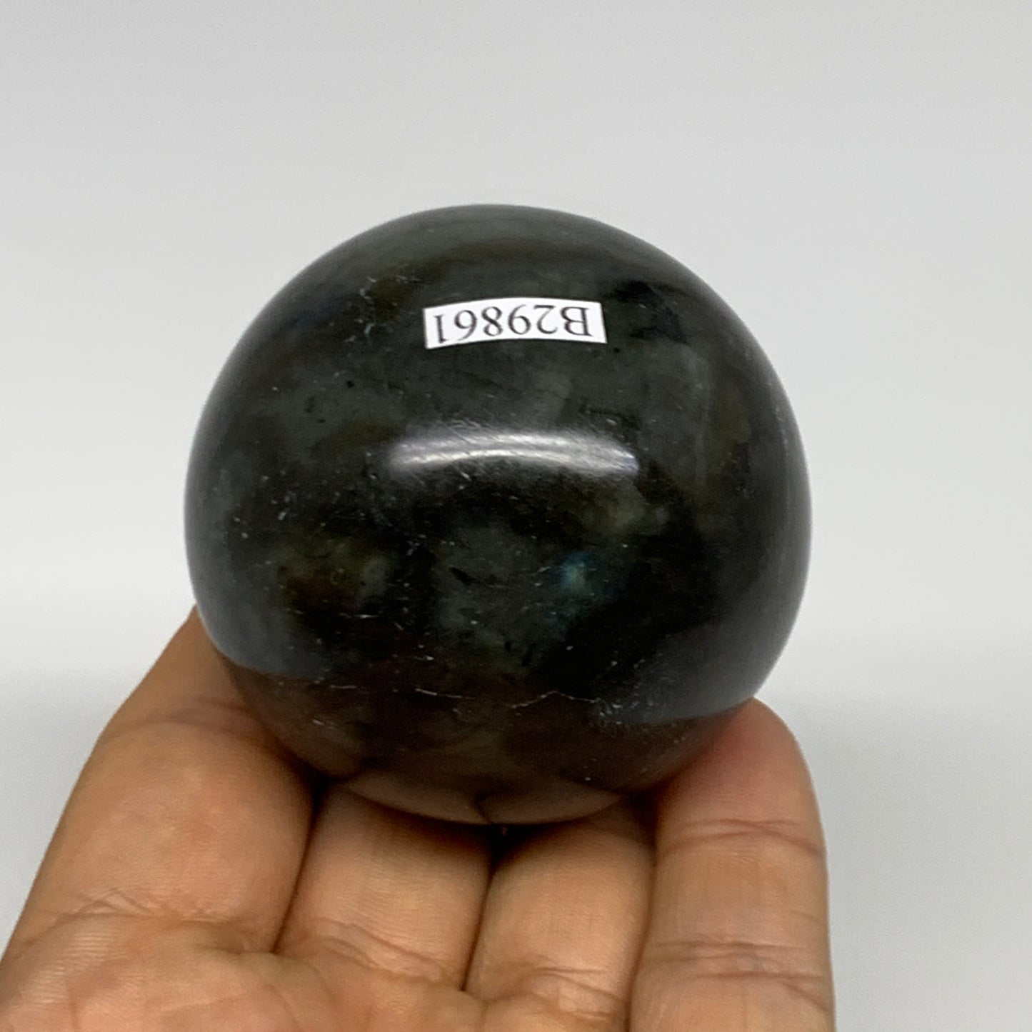 221.4g, 2.1"(53mm), Labradorite Sphere Gemstone,Crystal @Madagascar, B29861