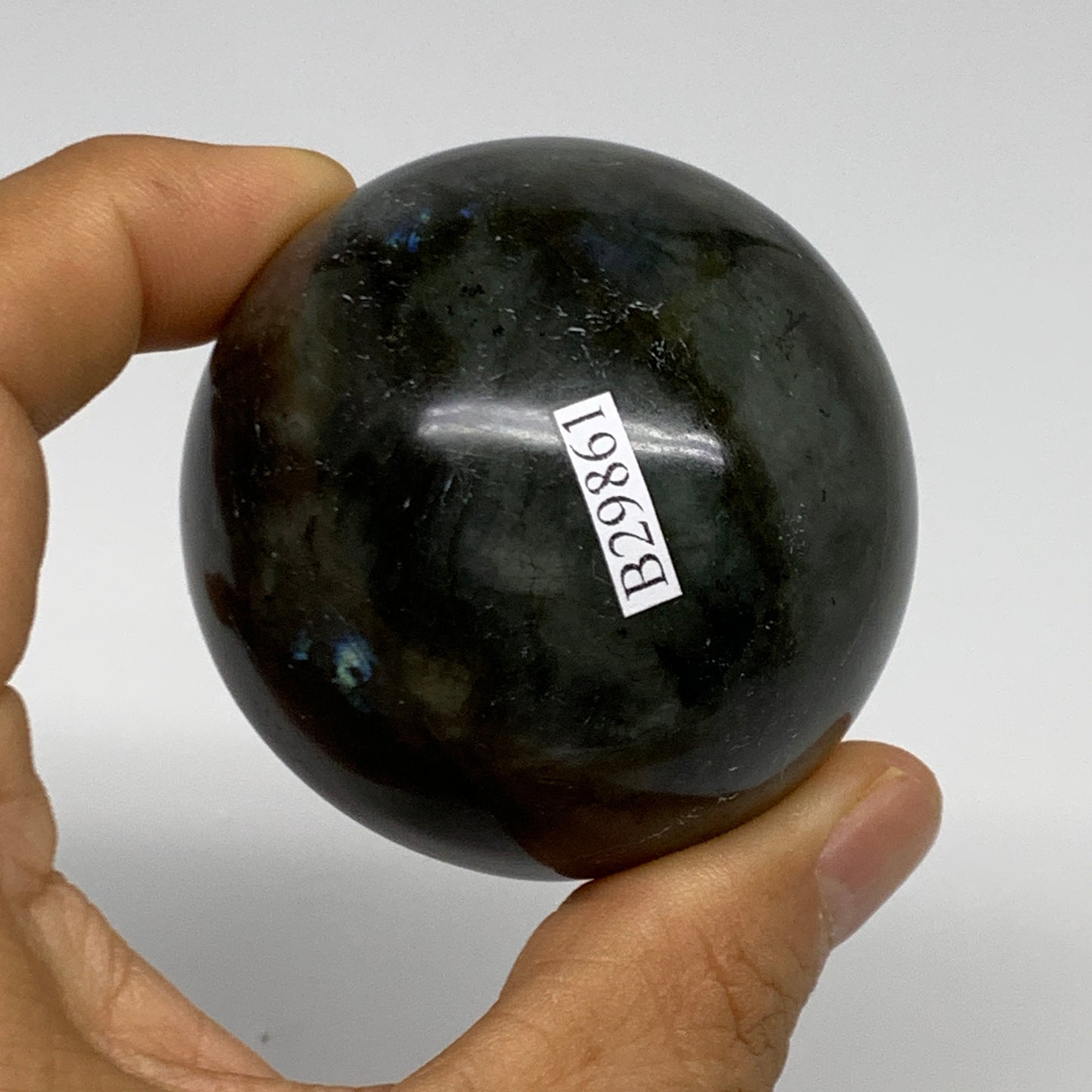 221.4g, 2.1"(53mm), Labradorite Sphere Gemstone,Crystal @Madagascar, B29861