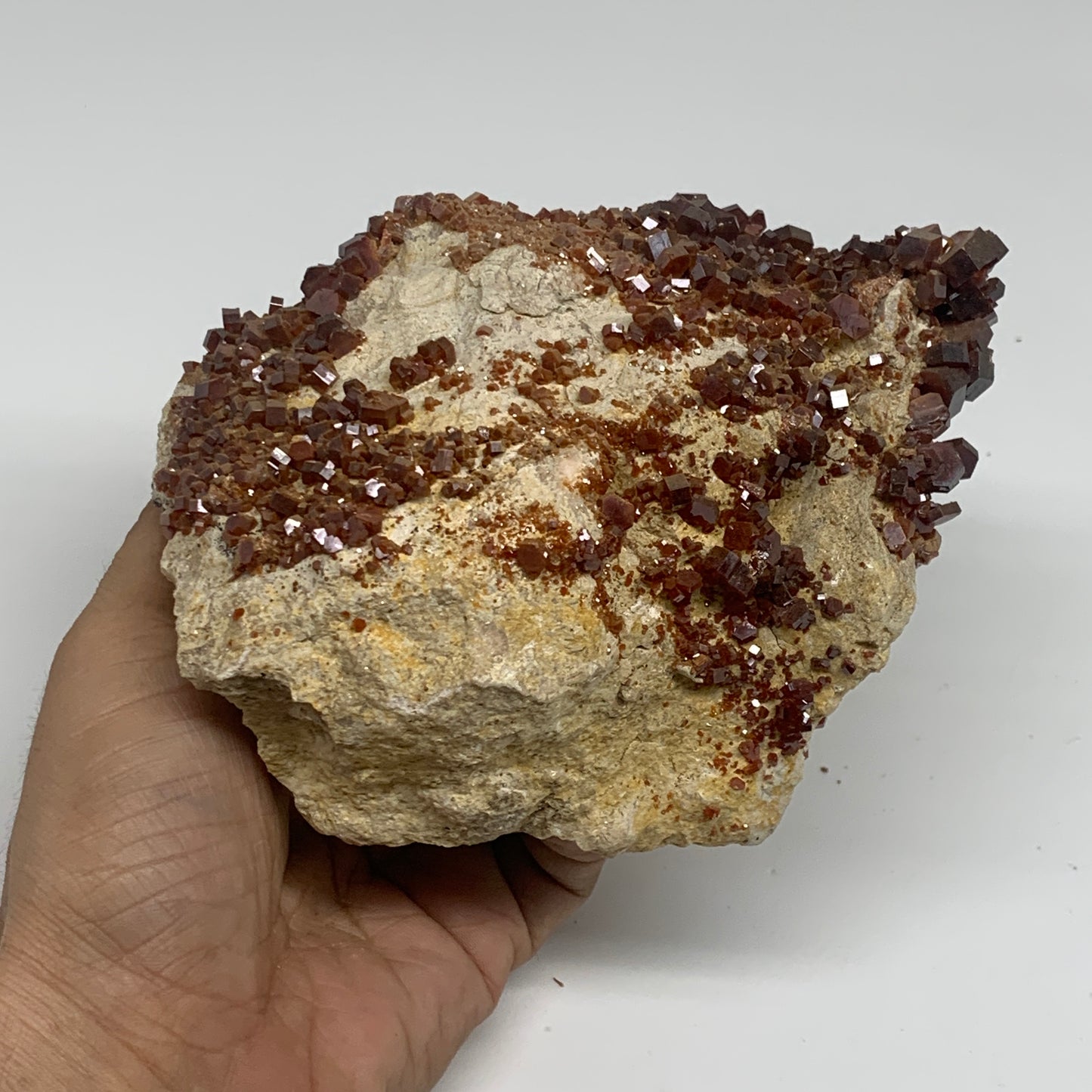 4.19 lbs, 4.6"x4.1"x2.9", Vanadinite Crystals Cluster Mineral Specimens, B34009