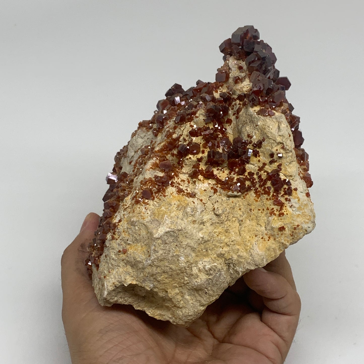 4.19 lbs, 4.6"x4.1"x2.9", Vanadinite Crystals Cluster Mineral Specimens, B34009
