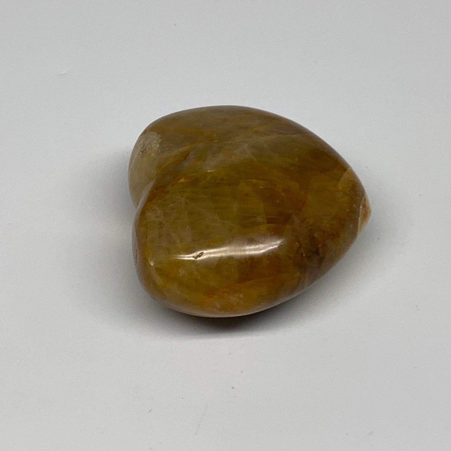 205.4g, 2.4"x2.7"x1.4" Yellow Healing Quartz Heart Crystal @Madagascar, B30571