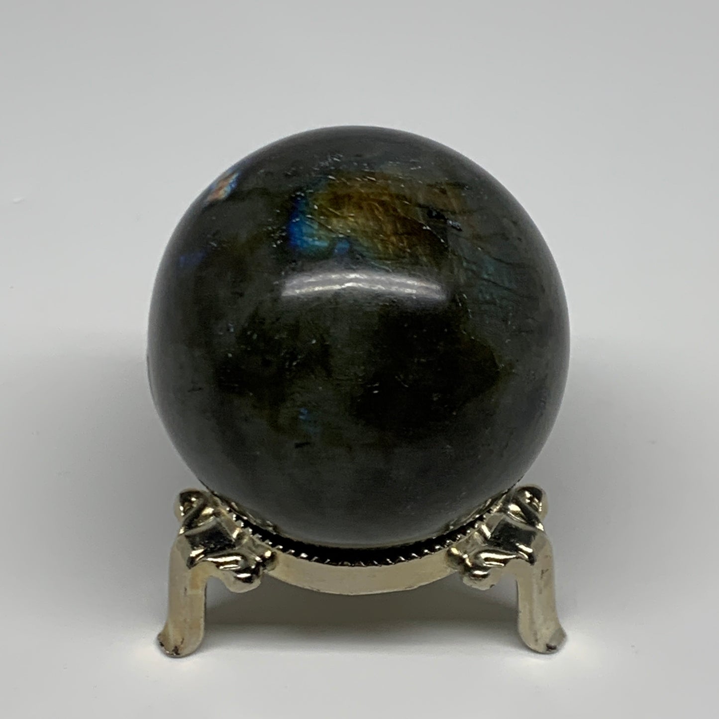 221.4g, 2.1"(53mm), Labradorite Sphere Gemstone,Crystal @Madagascar, B29861