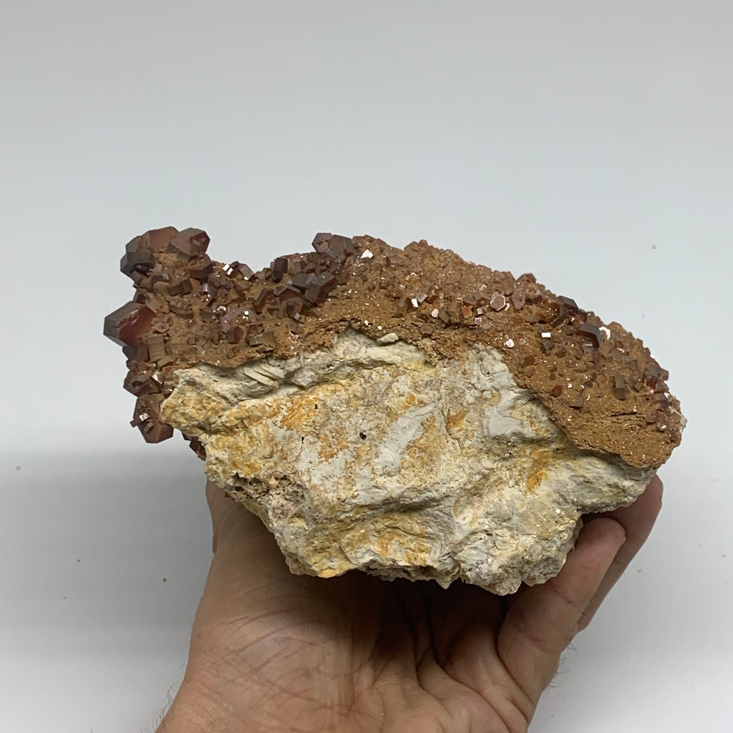 4.19 lbs, 4.6"x4.1"x2.9", Vanadinite Crystals Cluster Mineral Specimens, B34009