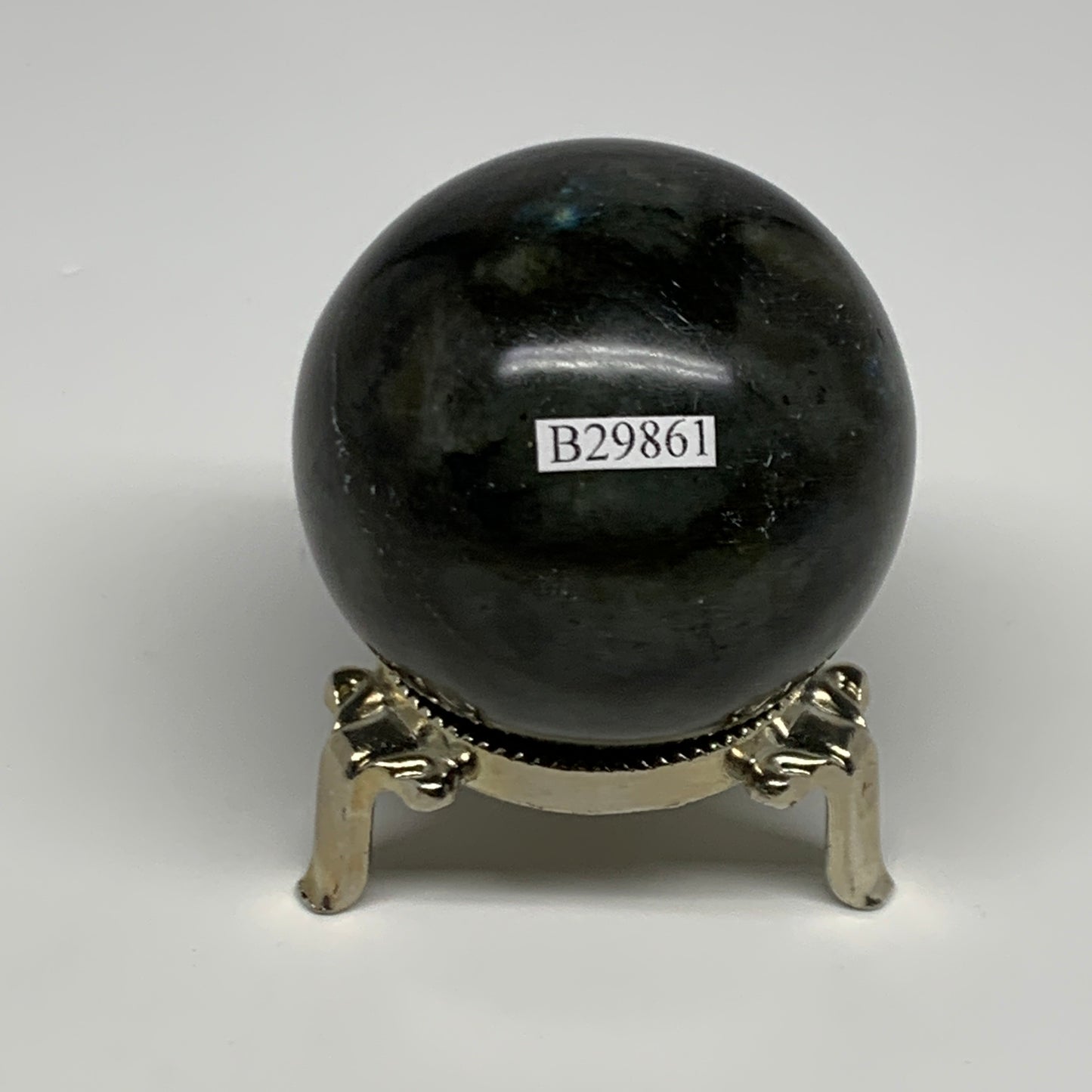 221.4g, 2.1"(53mm), Labradorite Sphere Gemstone,Crystal @Madagascar, B29861