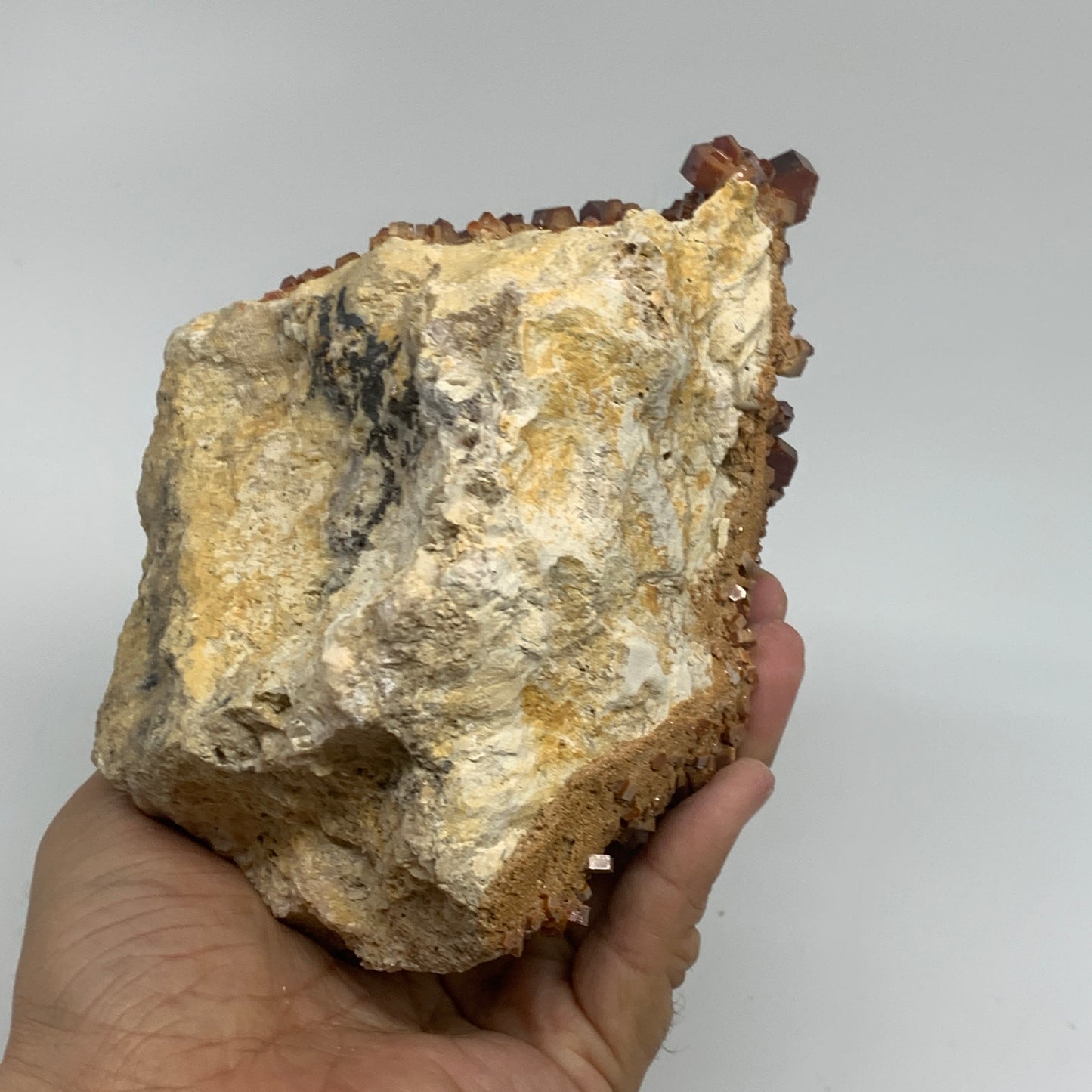 4.19 lbs, 4.6"x4.1"x2.9", Vanadinite Crystals Cluster Mineral Specimens, B34009