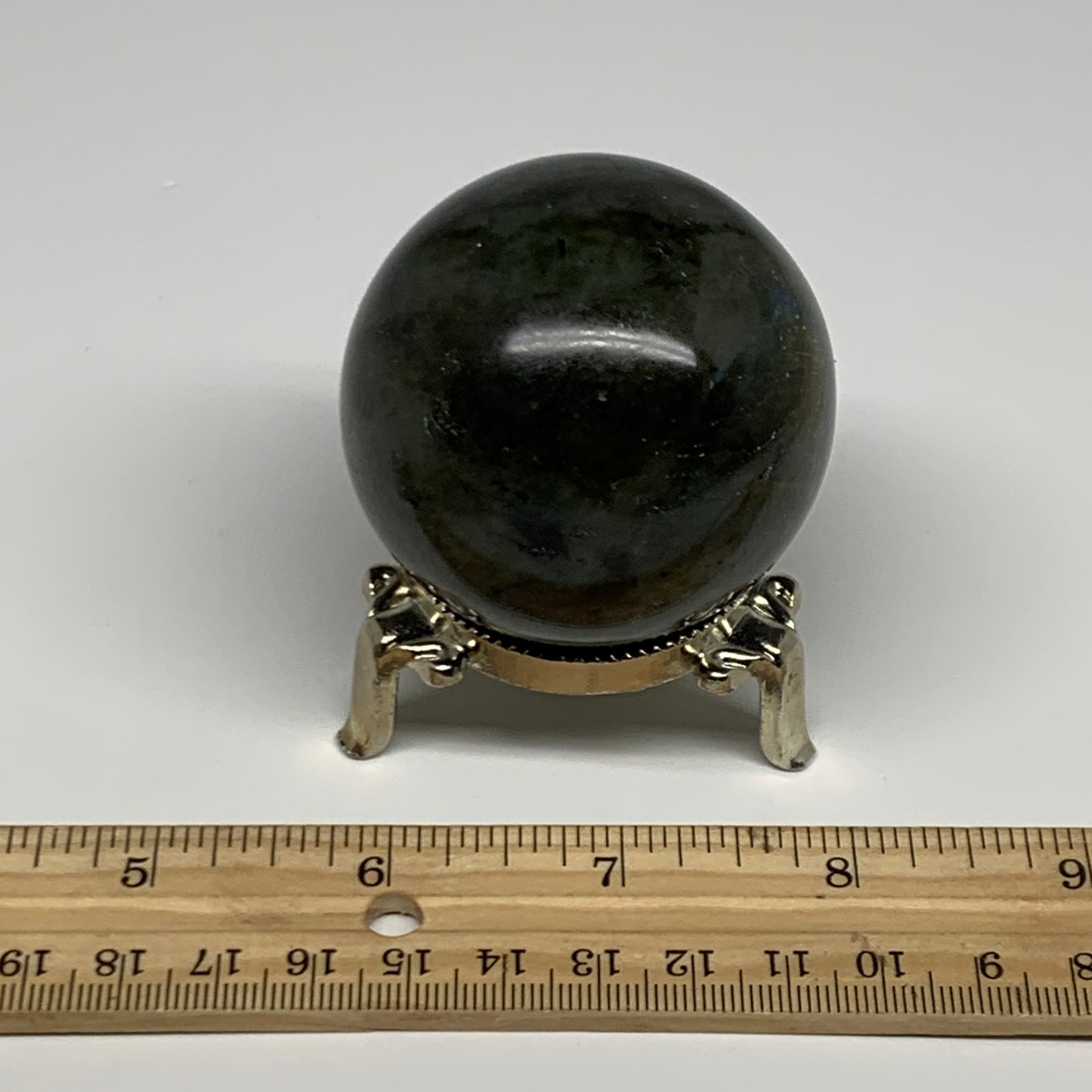 221.4g, 2.1"(53mm), Labradorite Sphere Gemstone,Crystal @Madagascar, B29861
