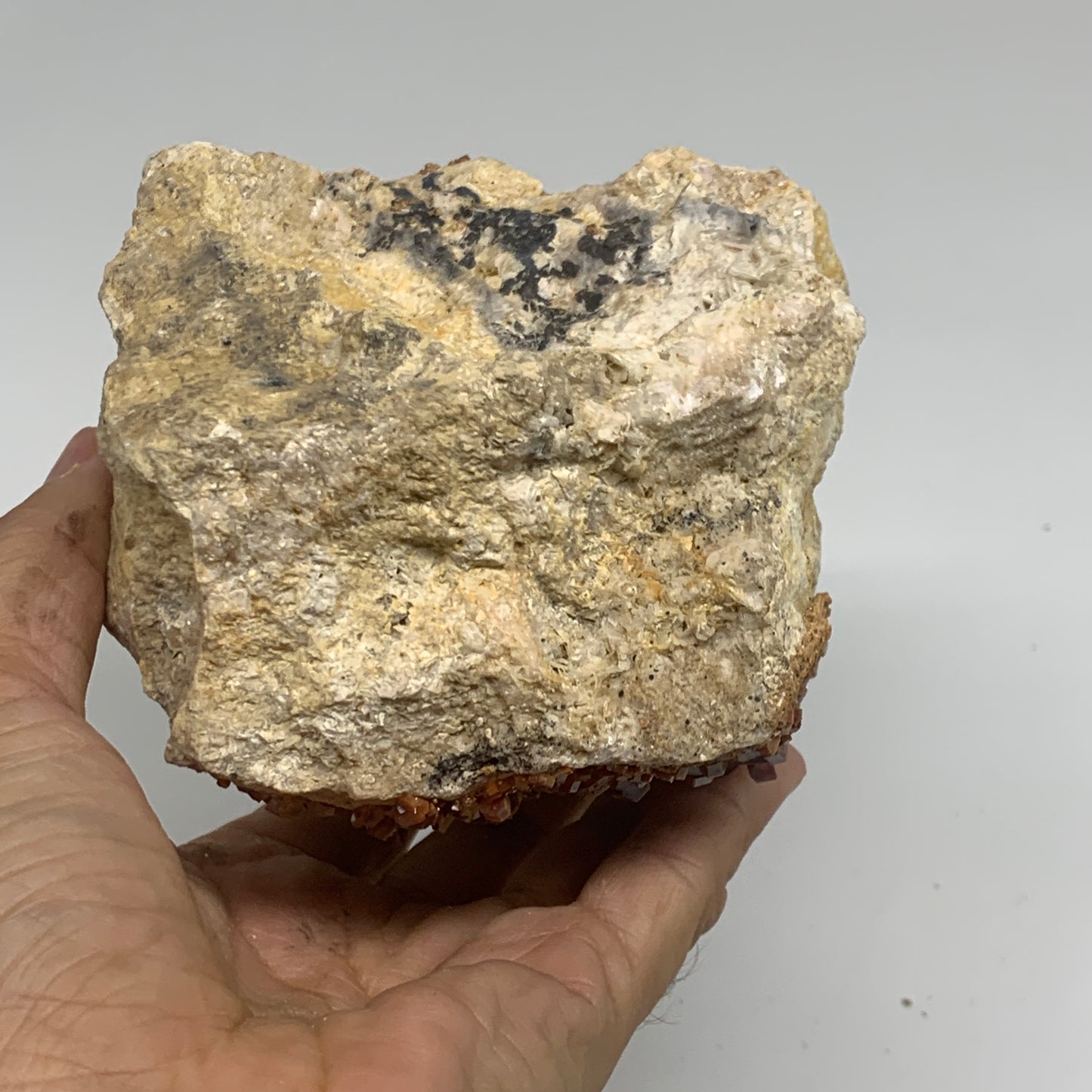 4.19 lbs, 4.6"x4.1"x2.9", Vanadinite Crystals Cluster Mineral Specimens, B34009