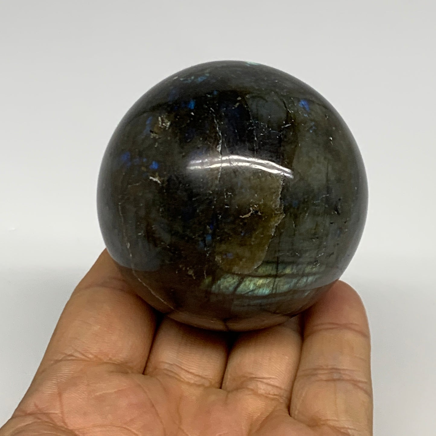 275.7g, 2.3"(58mm), Labradorite Sphere Gemstone,Crystal @Madagascar, B29862