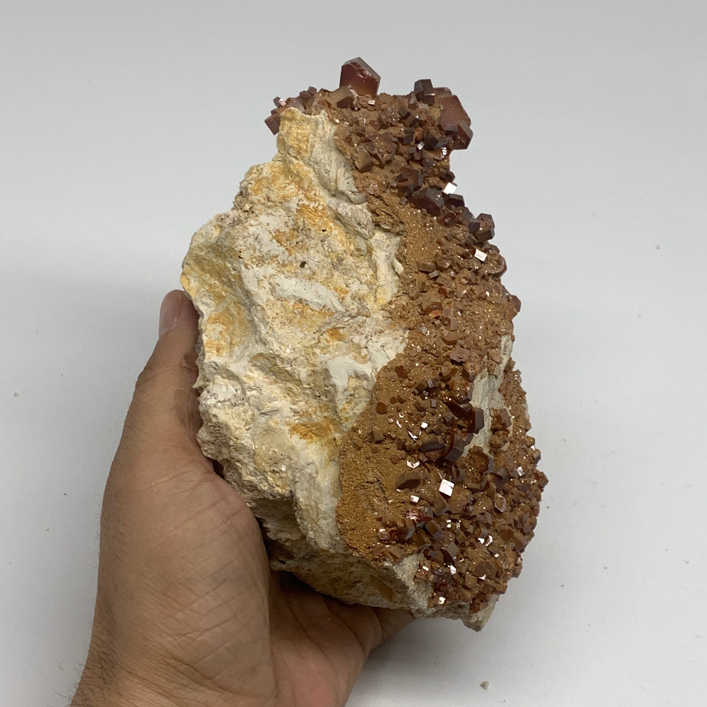 4.19 lbs, 4.6"x4.1"x2.9", Vanadinite Crystals Cluster Mineral Specimens, B34009