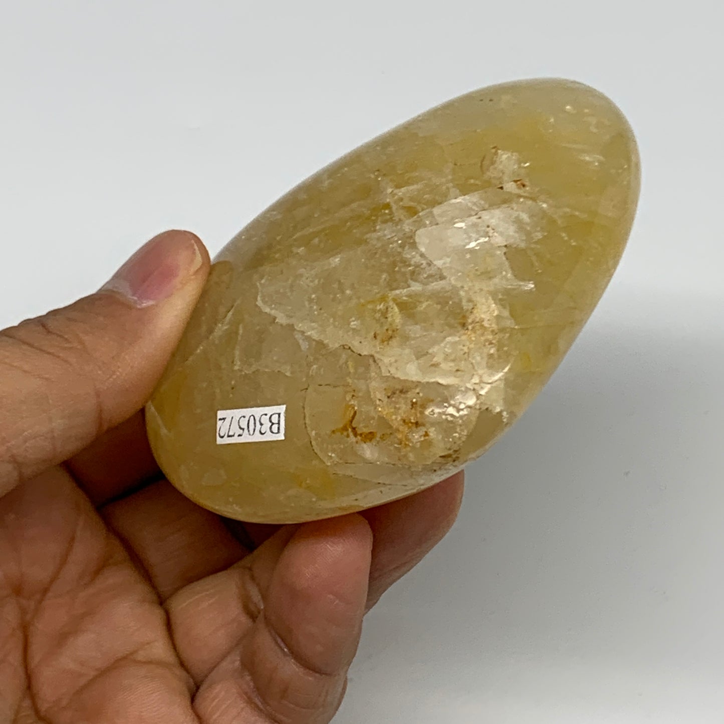 237.8g, 2.7"x3.1"x1.2" Yellow Healing Quartz Heart Crystal @Madagascar, B30572