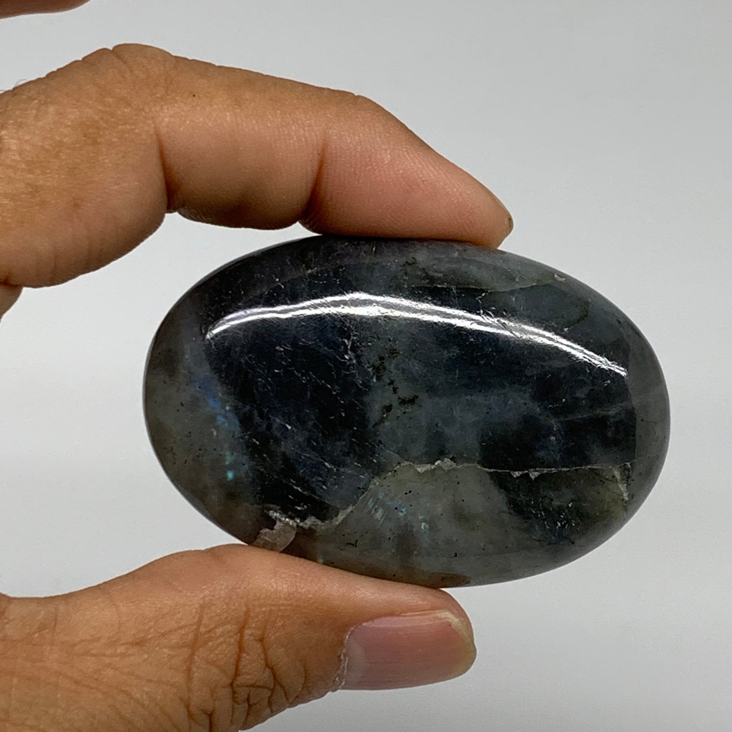 174.7g, 2.2"-2.3", 3pcs, Labradorite Palm-stone Polished Gemstone, B35554