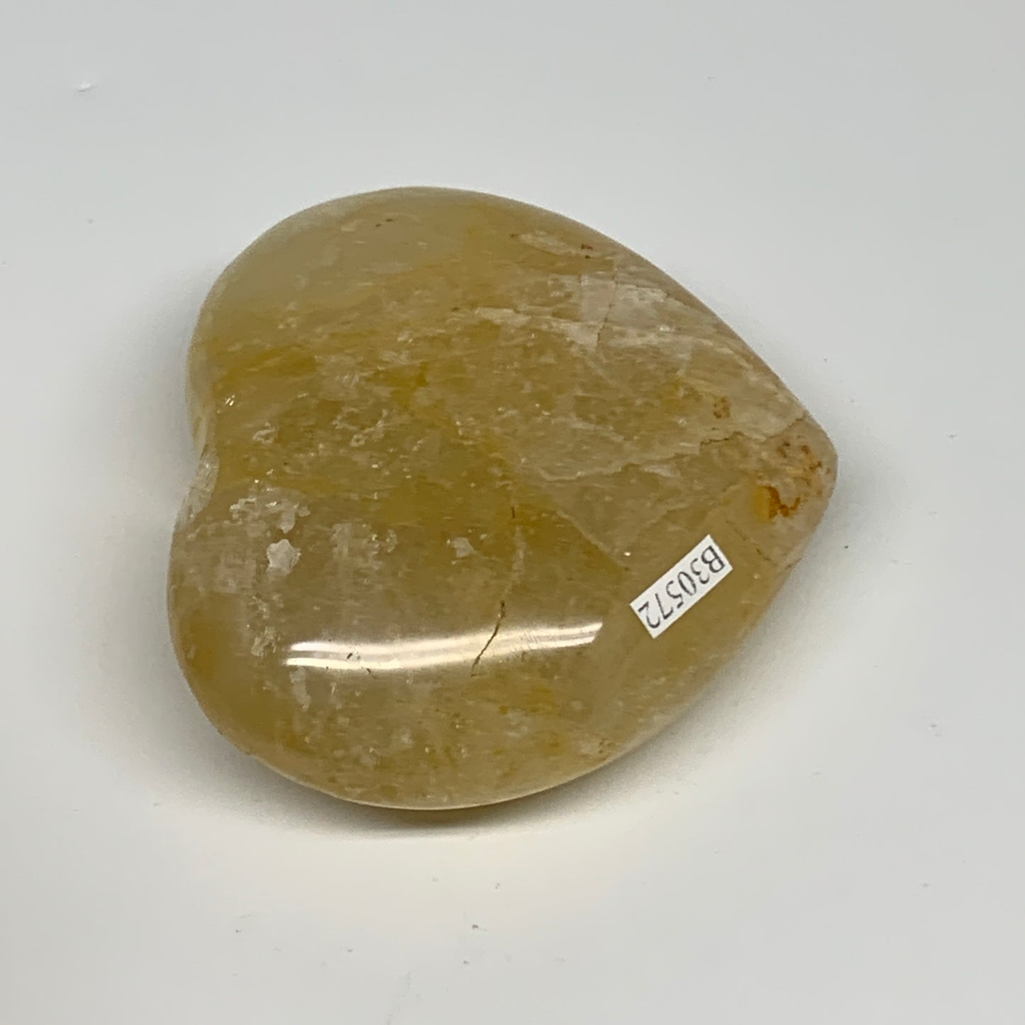 237.8g, 2.7"x3.1"x1.2" Yellow Healing Quartz Heart Crystal @Madagascar, B30572