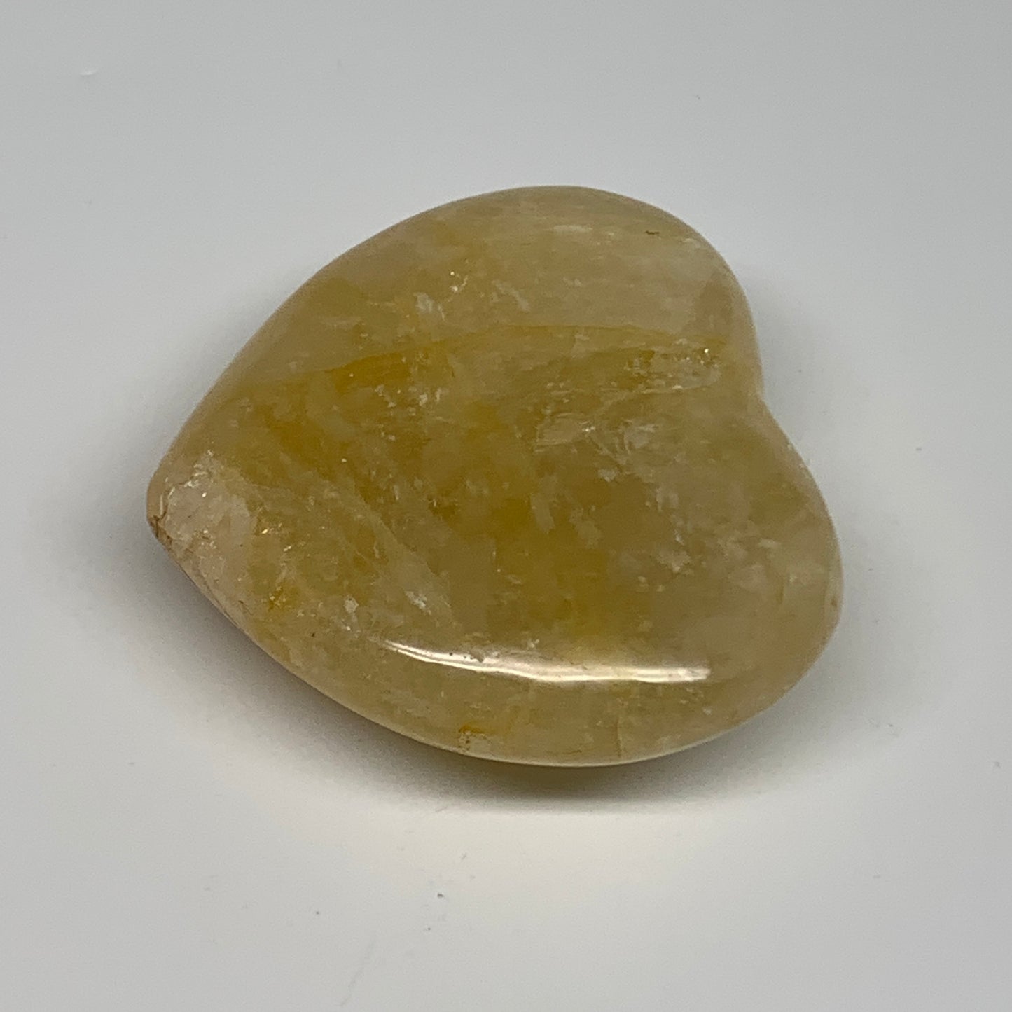 237.8g, 2.7"x3.1"x1.2" Yellow Healing Quartz Heart Crystal @Madagascar, B30572