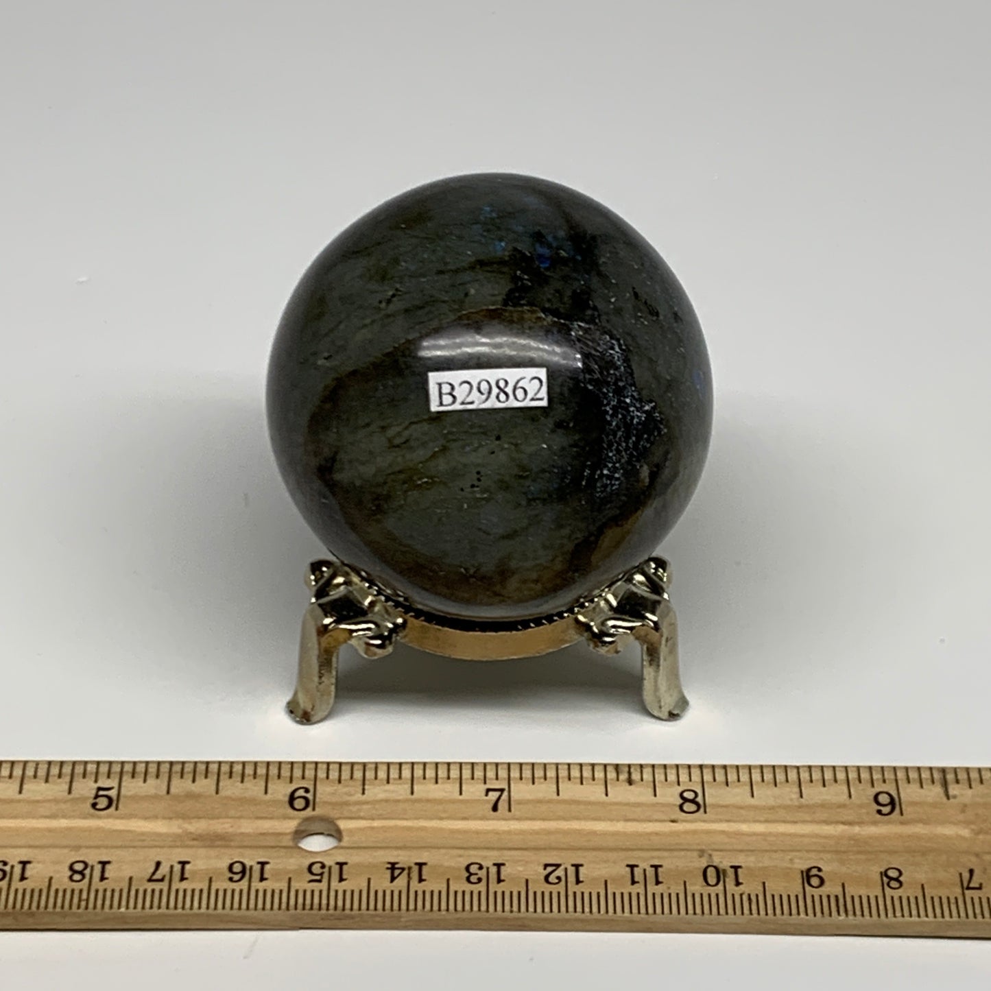 275.7g, 2.3"(58mm), Labradorite Sphere Gemstone,Crystal @Madagascar, B29862