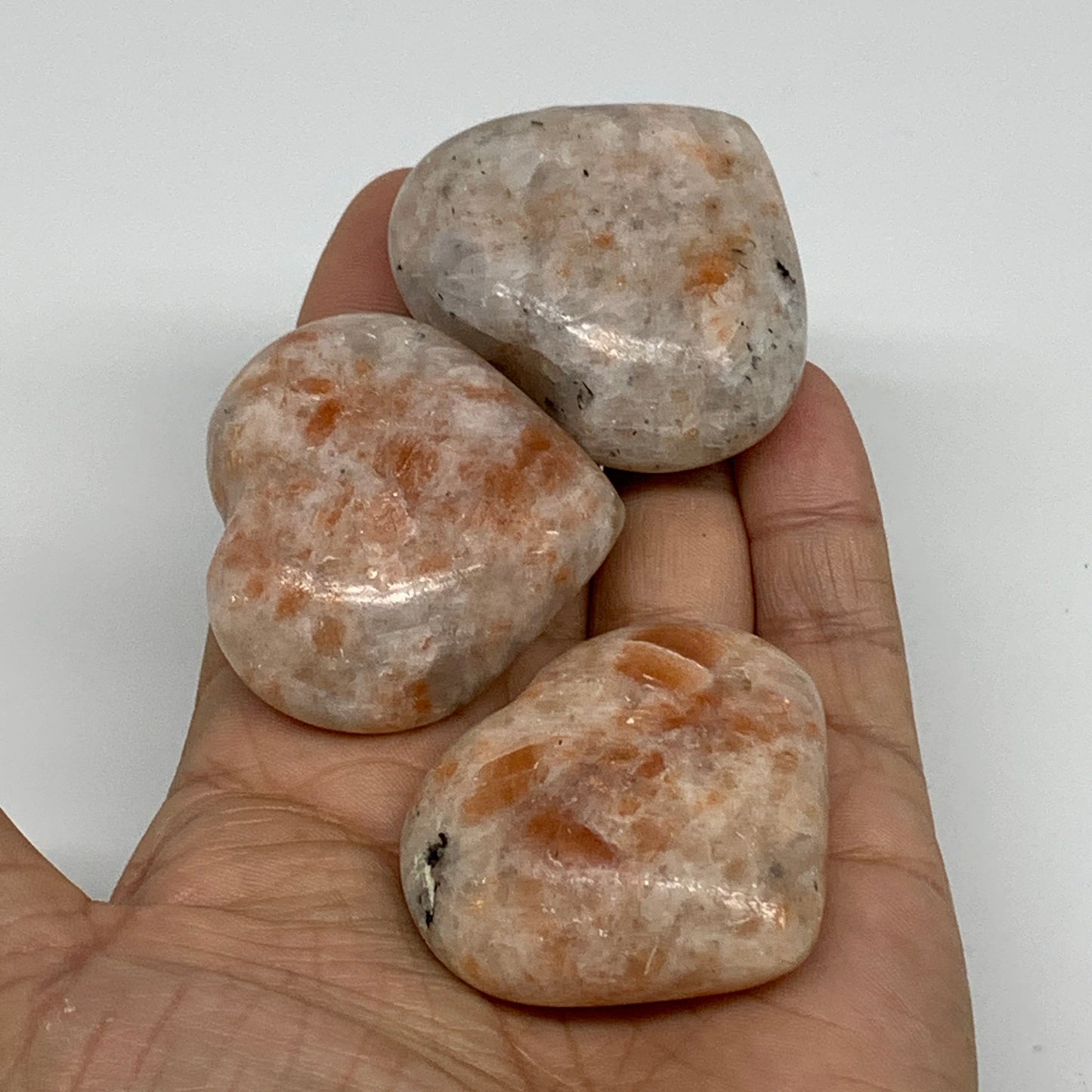 1030g (2.27 lbs) ,15 pcs, 1.6"- 1.9", Sunstone Hearts from India, B34798