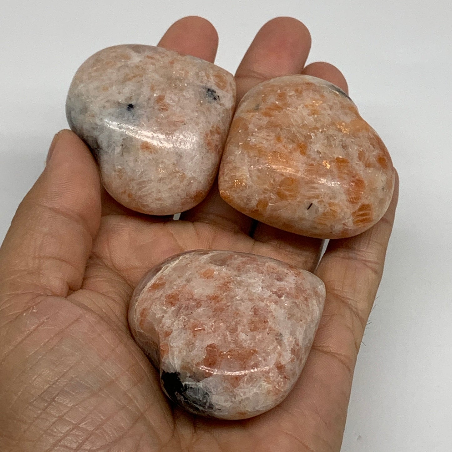 1030g (2.27 lbs) ,15 pcs, 1.6"- 1.9", Sunstone Hearts from India, B34798