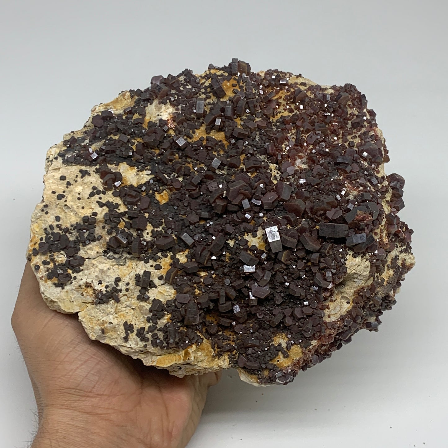 6.56 lbs, 7.2"x5.8"x3.2", Vanadinite Crystals Cluster Mineral Specimens, B34011