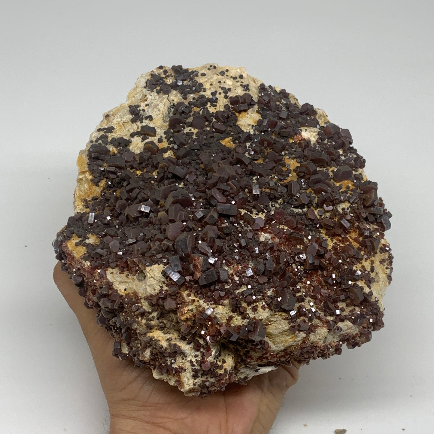 6.56 lbs, 7.2"x5.8"x3.2", Vanadinite Crystals Cluster Mineral Specimens, B34011