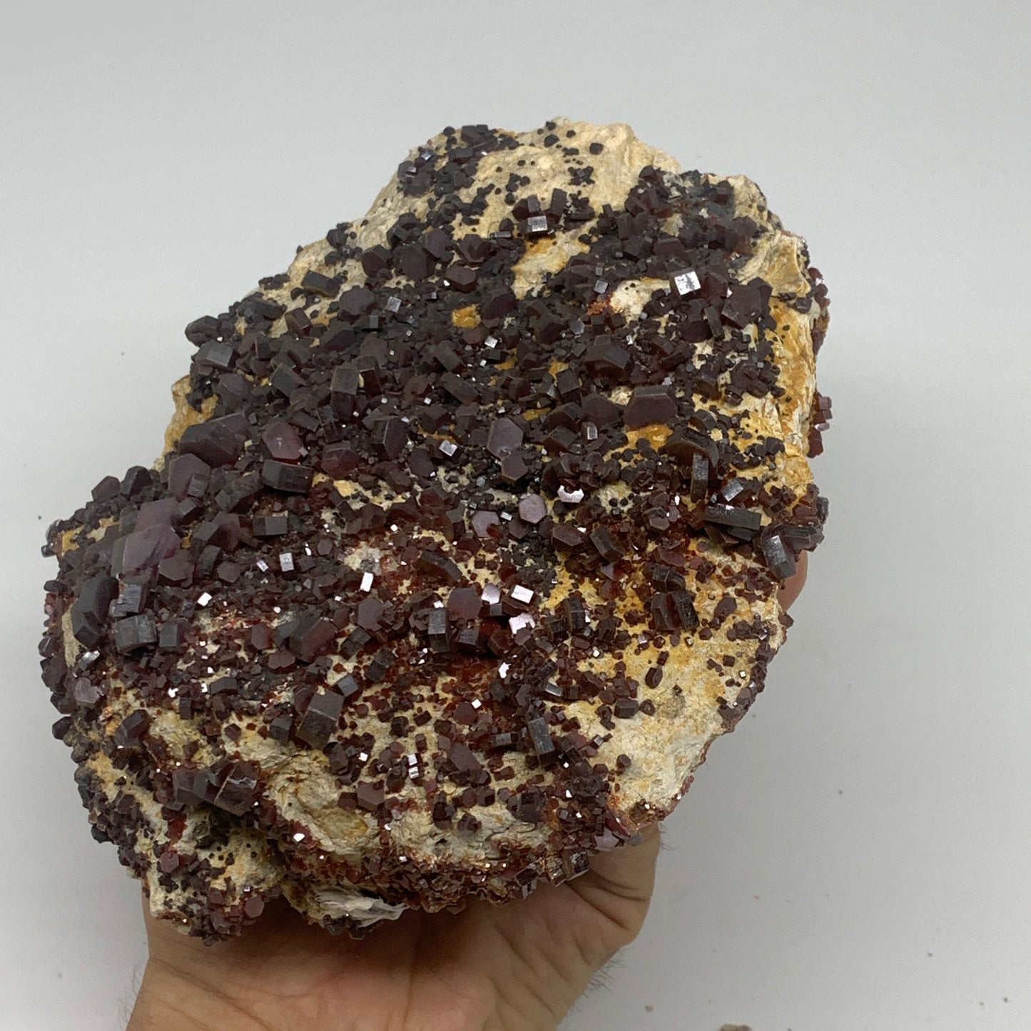 6.56 lbs, 7.2"x5.8"x3.2", Vanadinite Crystals Cluster Mineral Specimens, B34011