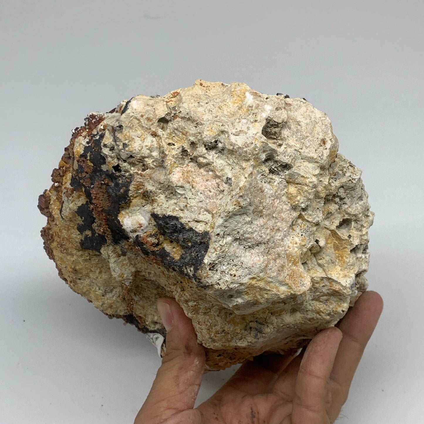 6.56 lbs, 7.2"x5.8"x3.2", Vanadinite Crystals Cluster Mineral Specimens, B34011