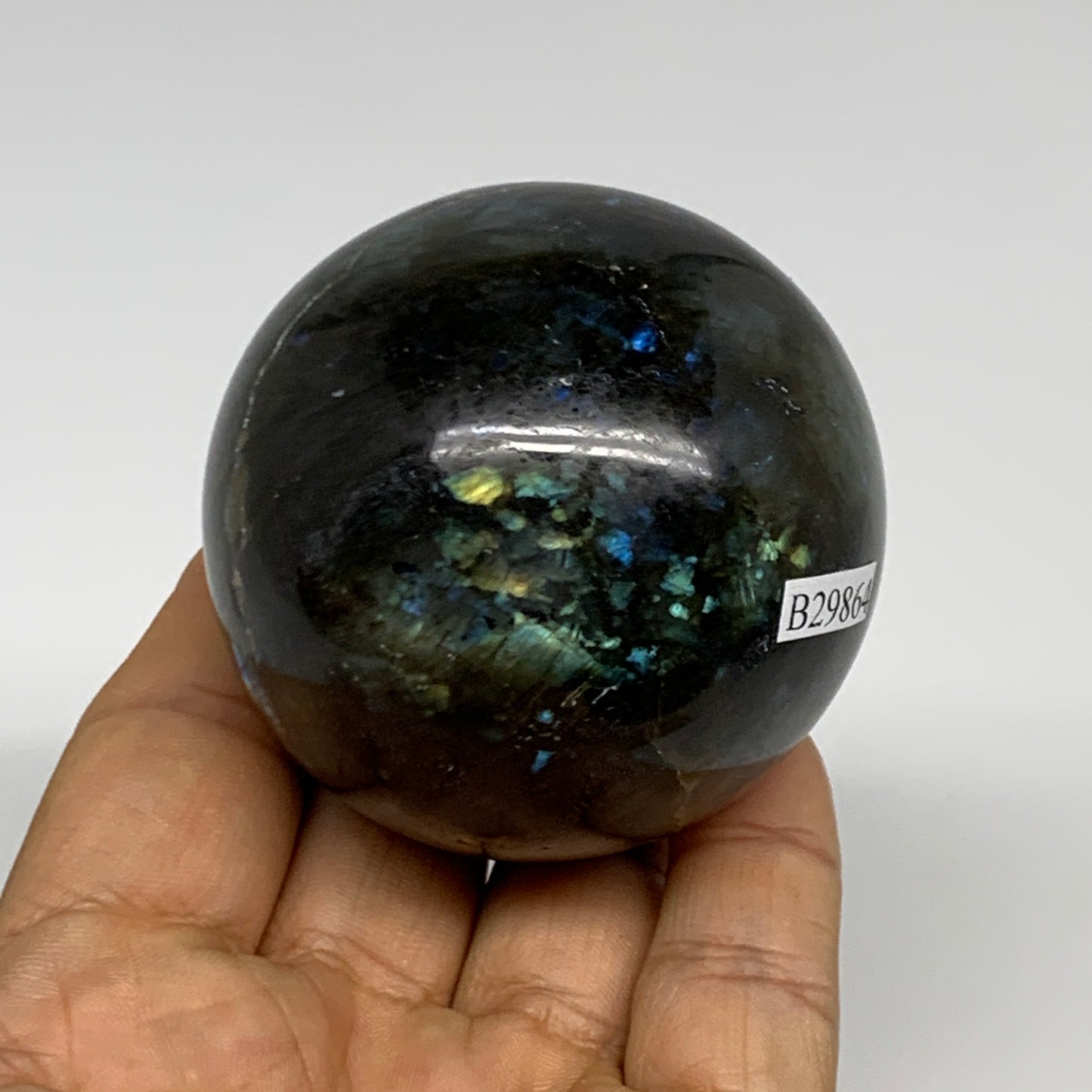261.9g, 2.3"(57mm), Labradorite Sphere Gemstone,Crystal @Madagascar, B29864