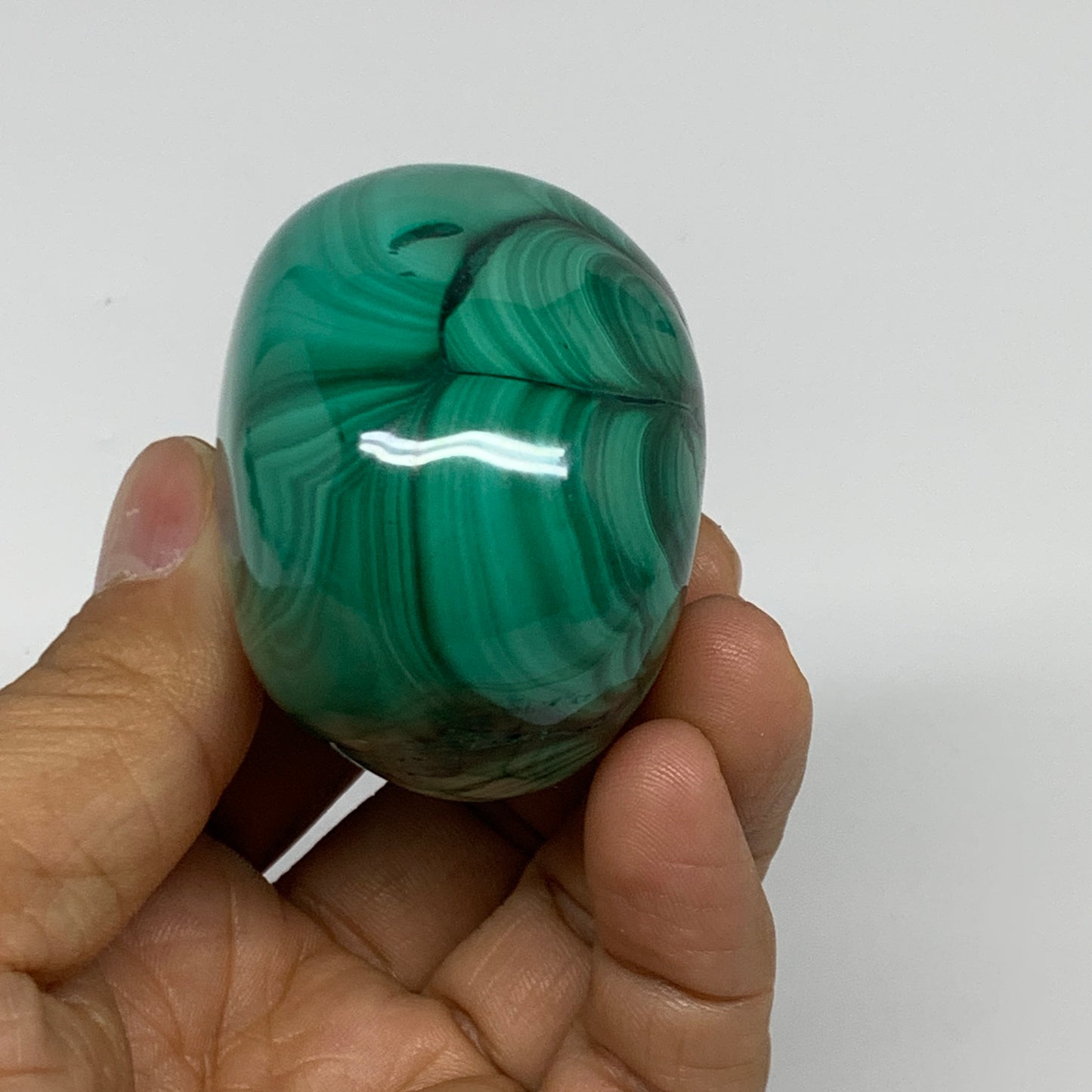 212.2g, 2.5"x1.4"x1.7", Natural Solid Malachite Skull From Congo, B32721