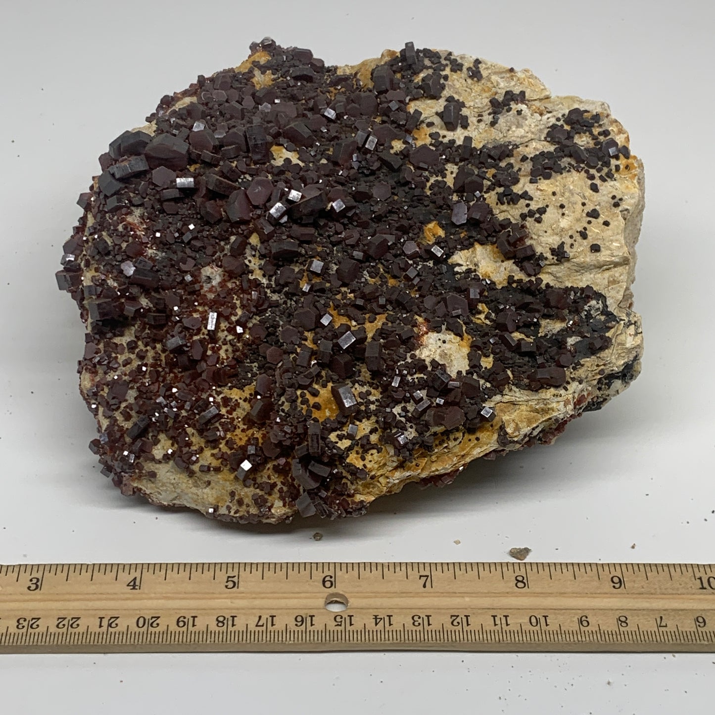 6.56 lbs, 7.2"x5.8"x3.2", Vanadinite Crystals Cluster Mineral Specimens, B34011