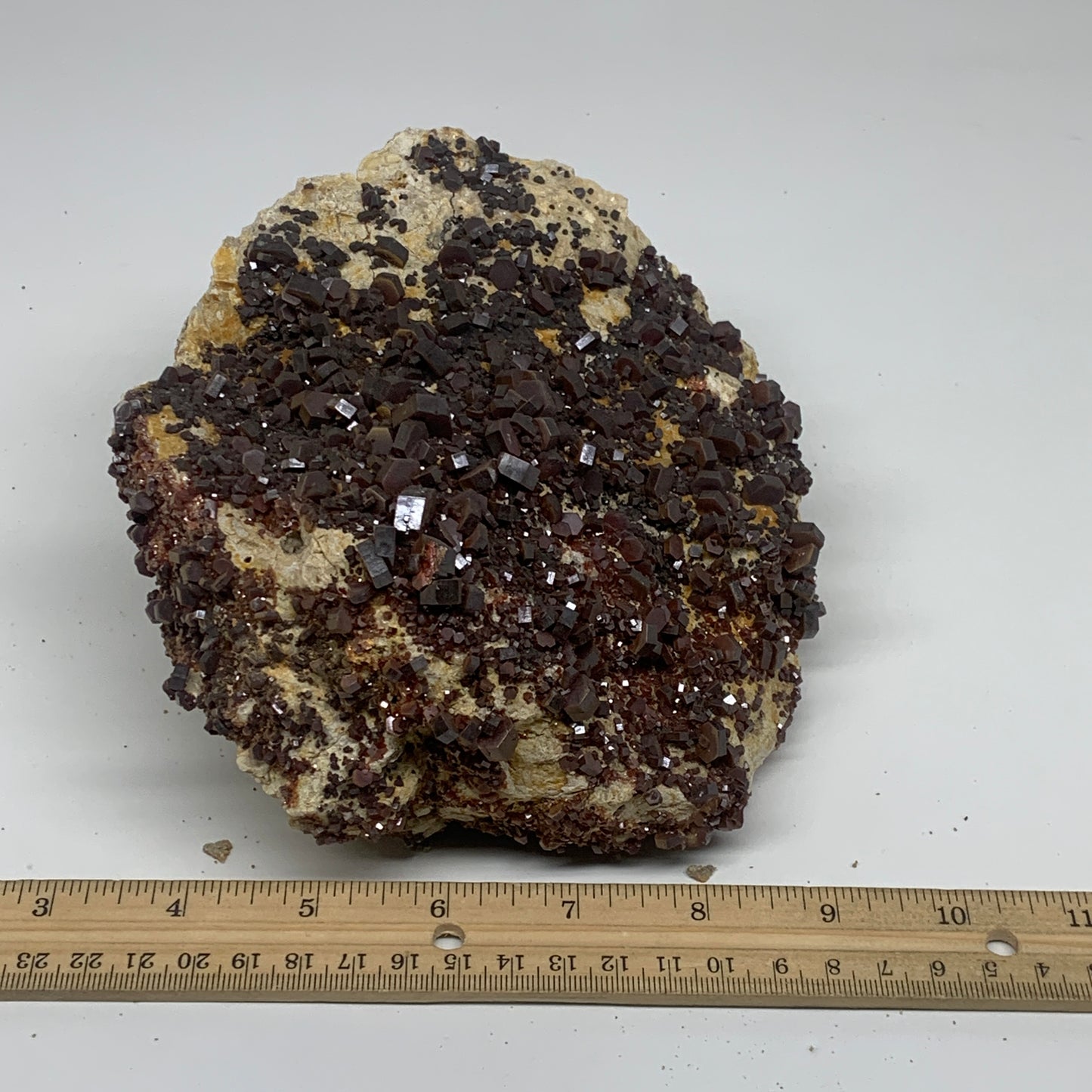 6.56 lbs, 7.2"x5.8"x3.2", Vanadinite Crystals Cluster Mineral Specimens, B34011