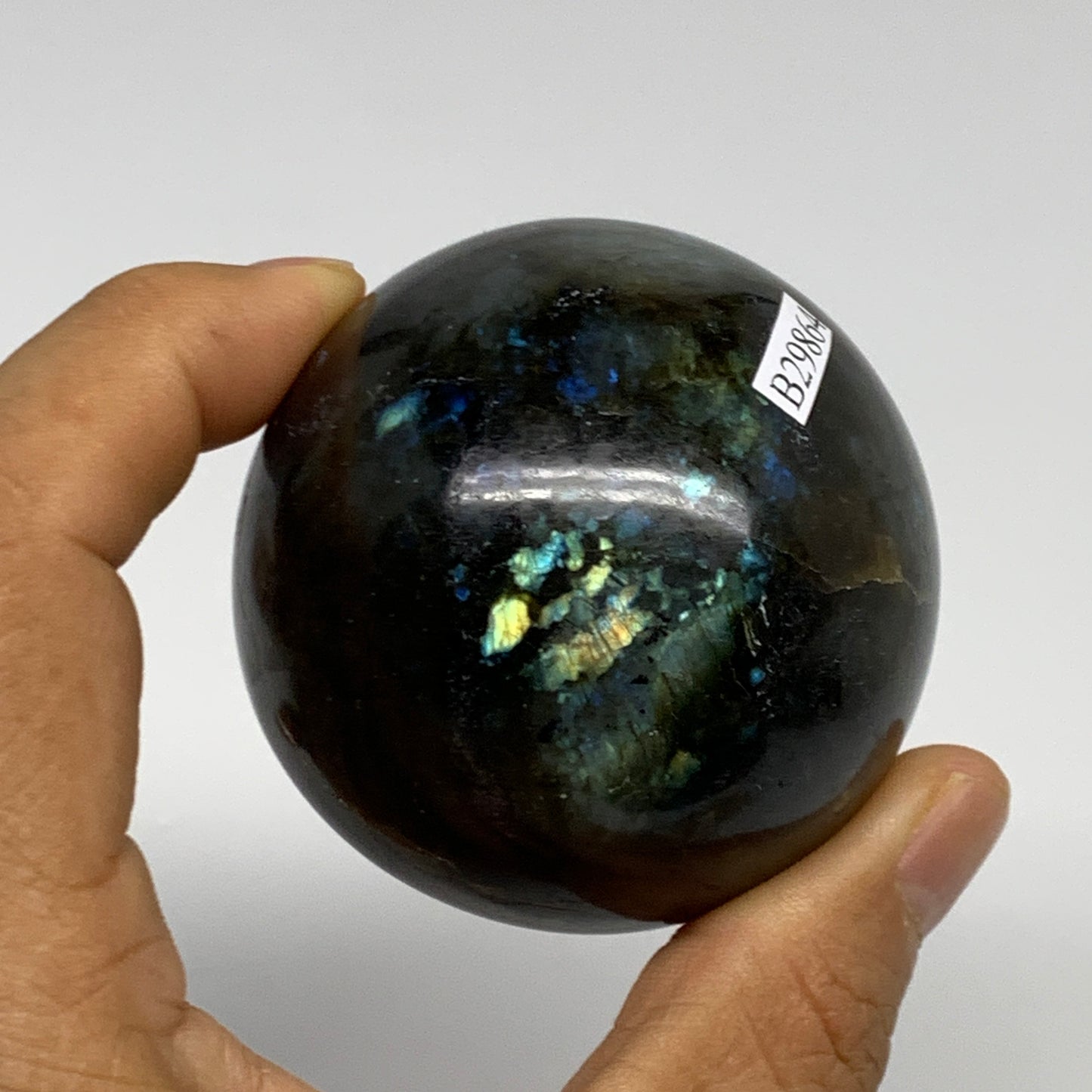261.9g, 2.3"(57mm), Labradorite Sphere Gemstone,Crystal @Madagascar, B29864