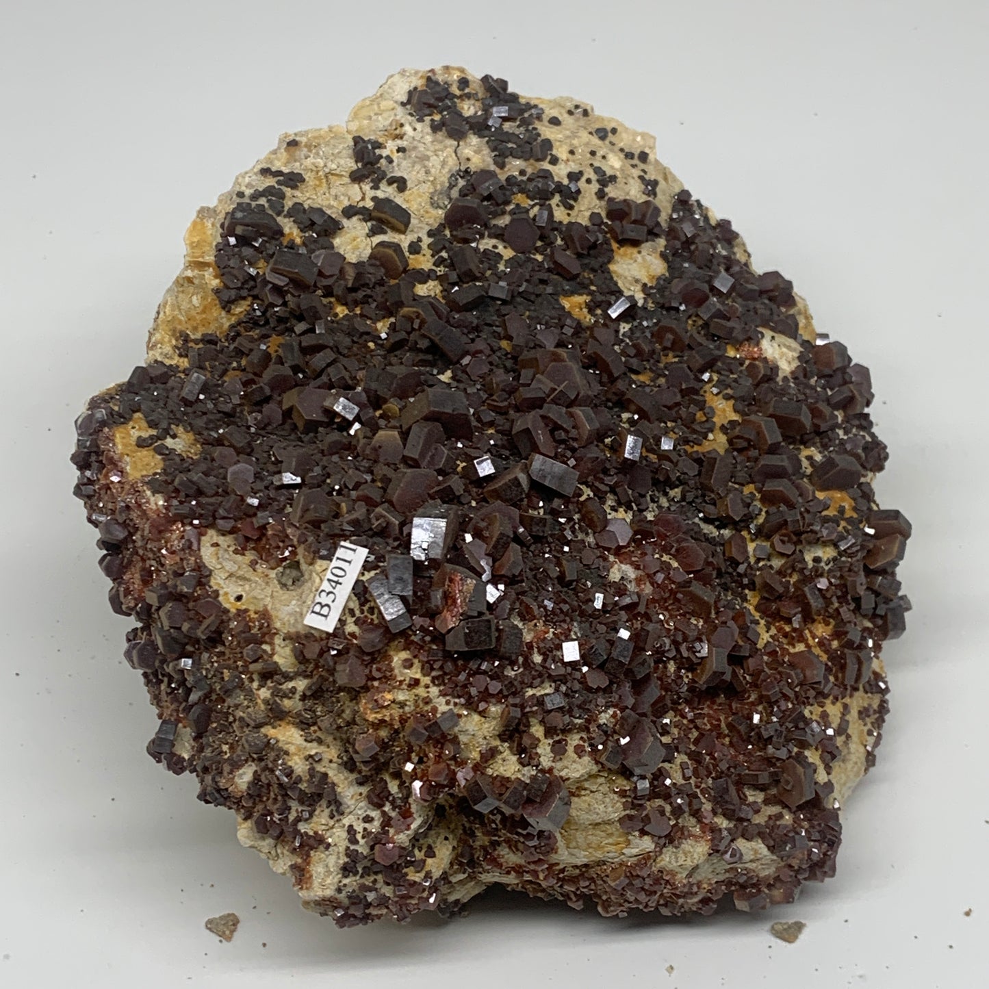 6.56 lbs, 7.2"x5.8"x3.2", Vanadinite Crystals Cluster Mineral Specimens, B34011