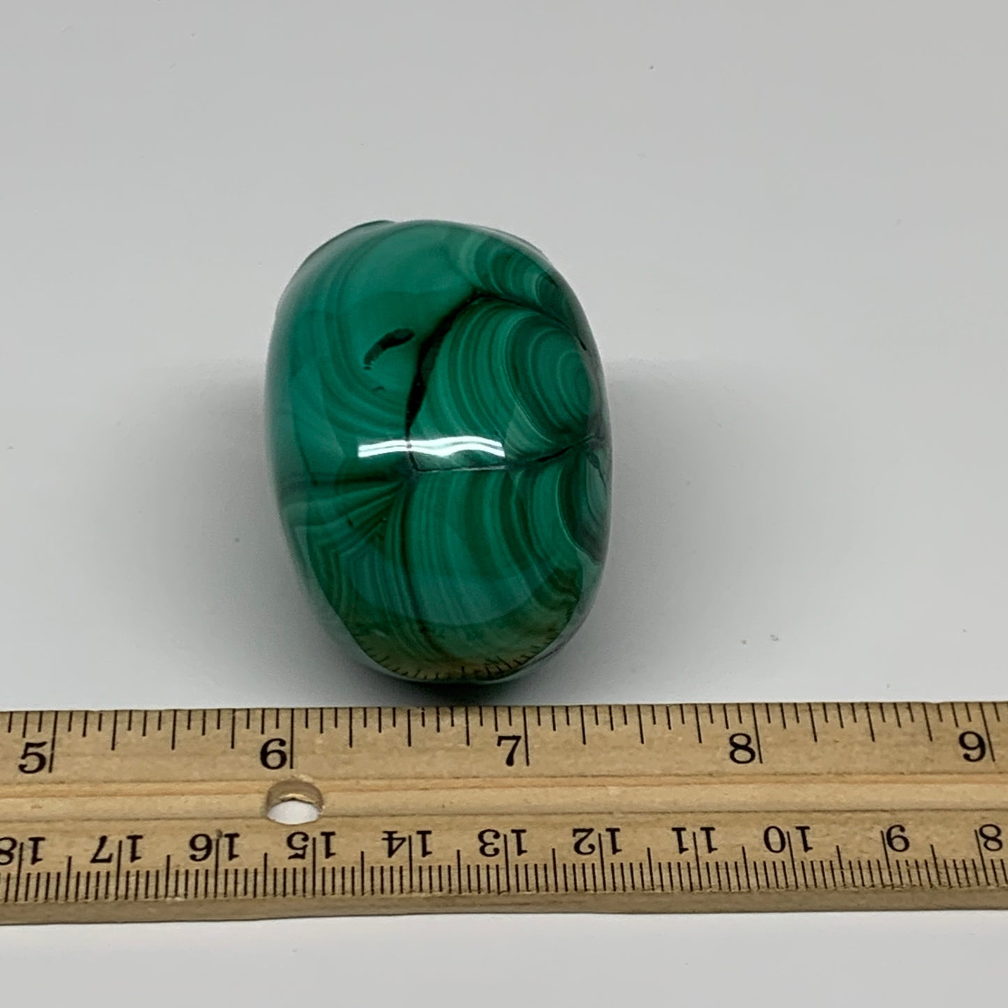 212.2g, 2.5"x1.4"x1.7", Natural Solid Malachite Skull From Congo, B32721