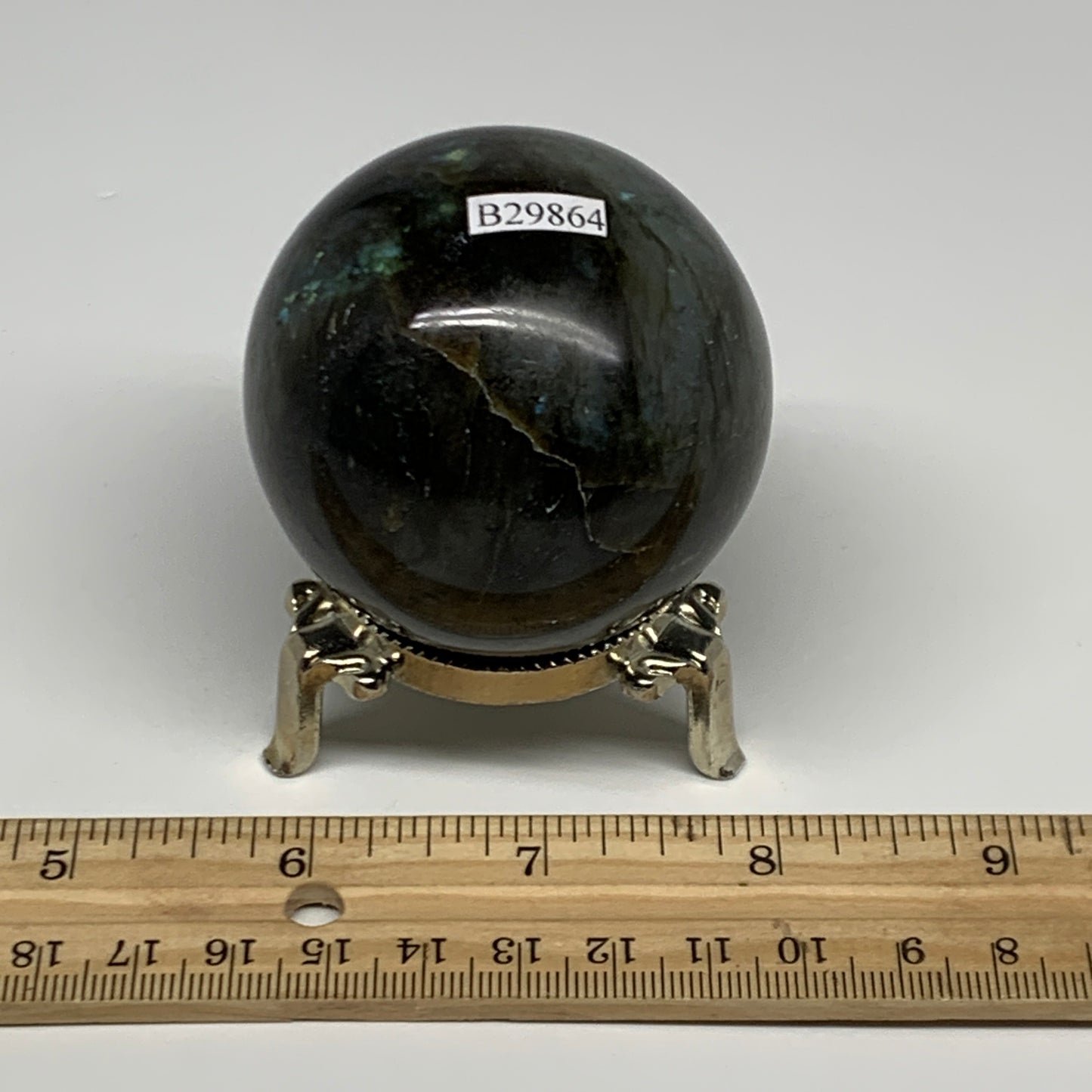 261.9g, 2.3"(57mm), Labradorite Sphere Gemstone,Crystal @Madagascar, B29864