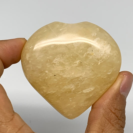 95.4g,2.1"x2.2"x0.9" Natural Yellow Aventurine Heart Crystal Stone @India, B2833