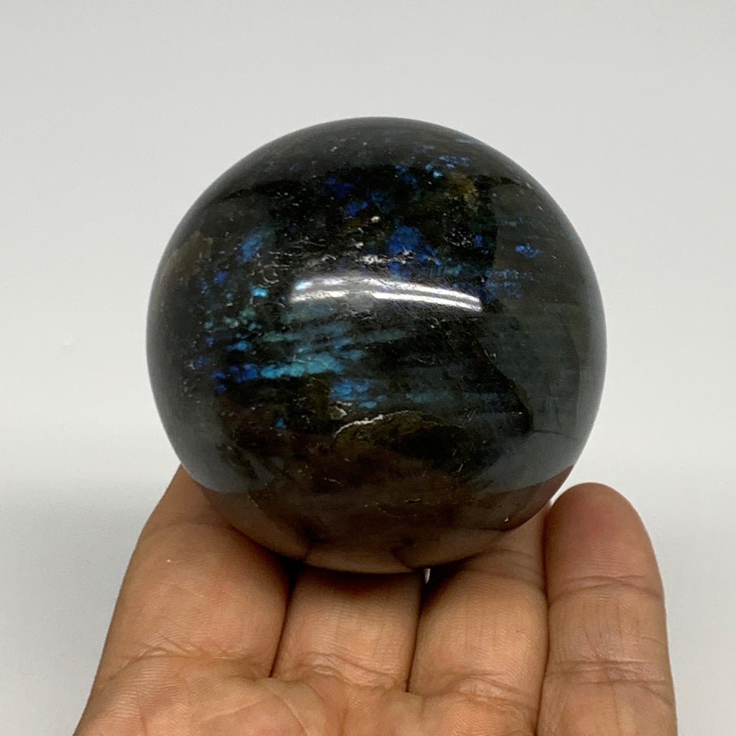268.6g, 2.3"(58mm), Labradorite Sphere Gemstone,Crystal @Madagascar, B29865